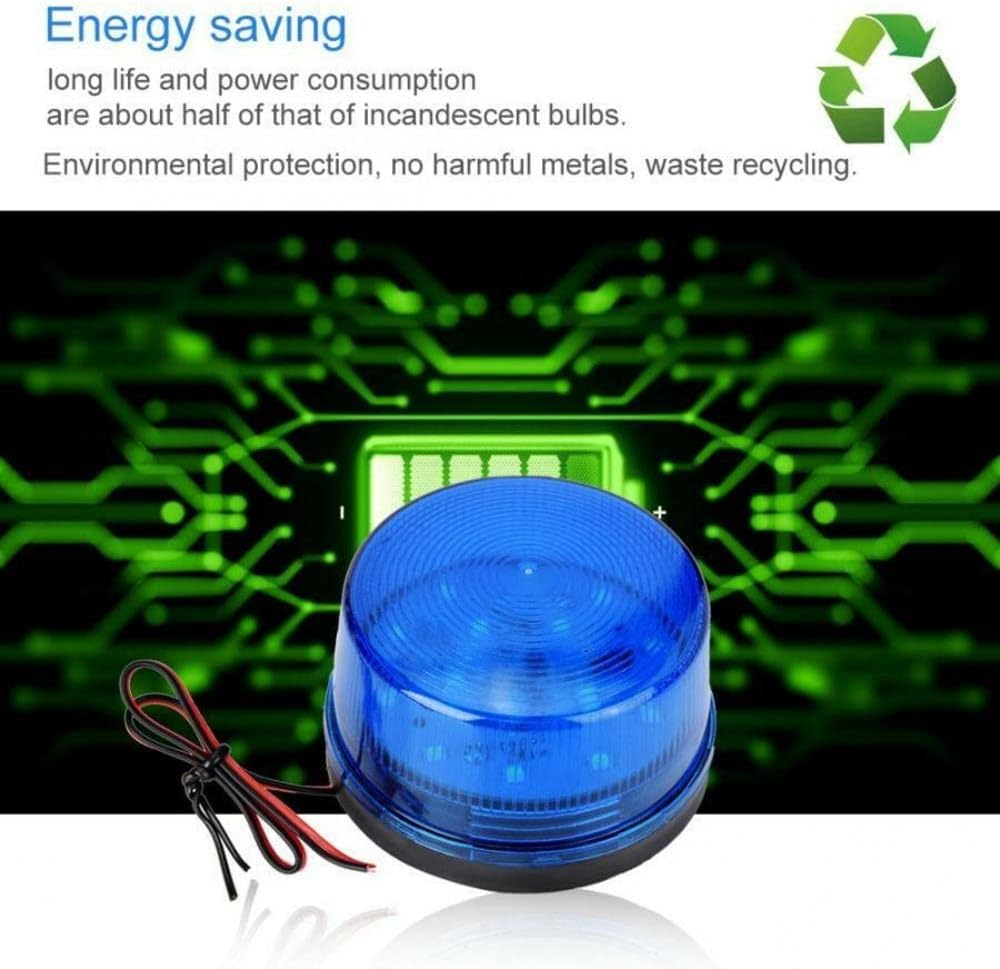 RUNAAJA 2PCS 12V Red LED Strobe Beacon Emergency Alarm Warning Flashing Light Signal Lamp Security Alarm for Car Truck Bus (Red)