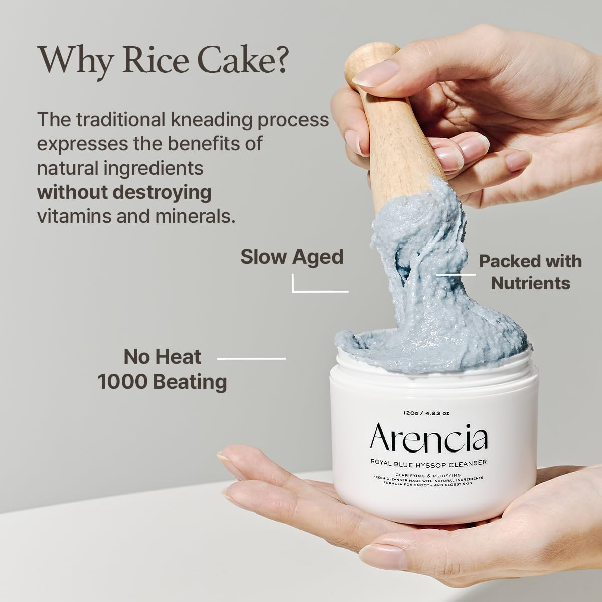 ARENCIA - Fresh Blue Hyssop Rice Mochi Cleanser 120G image number 5