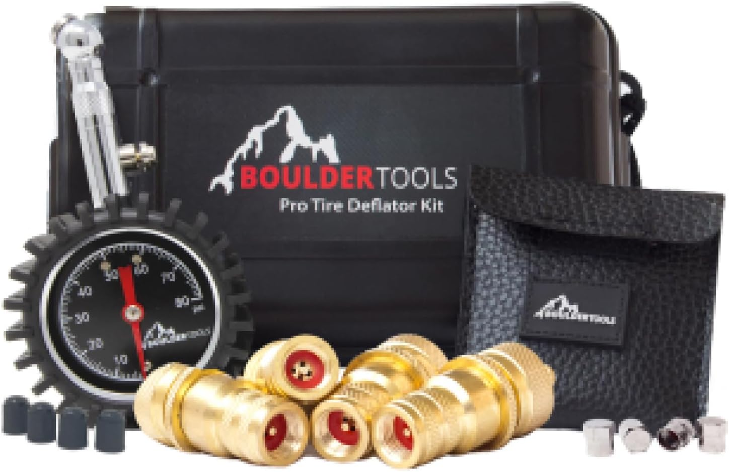 All New Boulder Tools Heavy Duty Rapid Tire Deflator Kit with Valve Caps Valve Cores & 4-In-1 Tire Valve Tool image number 6