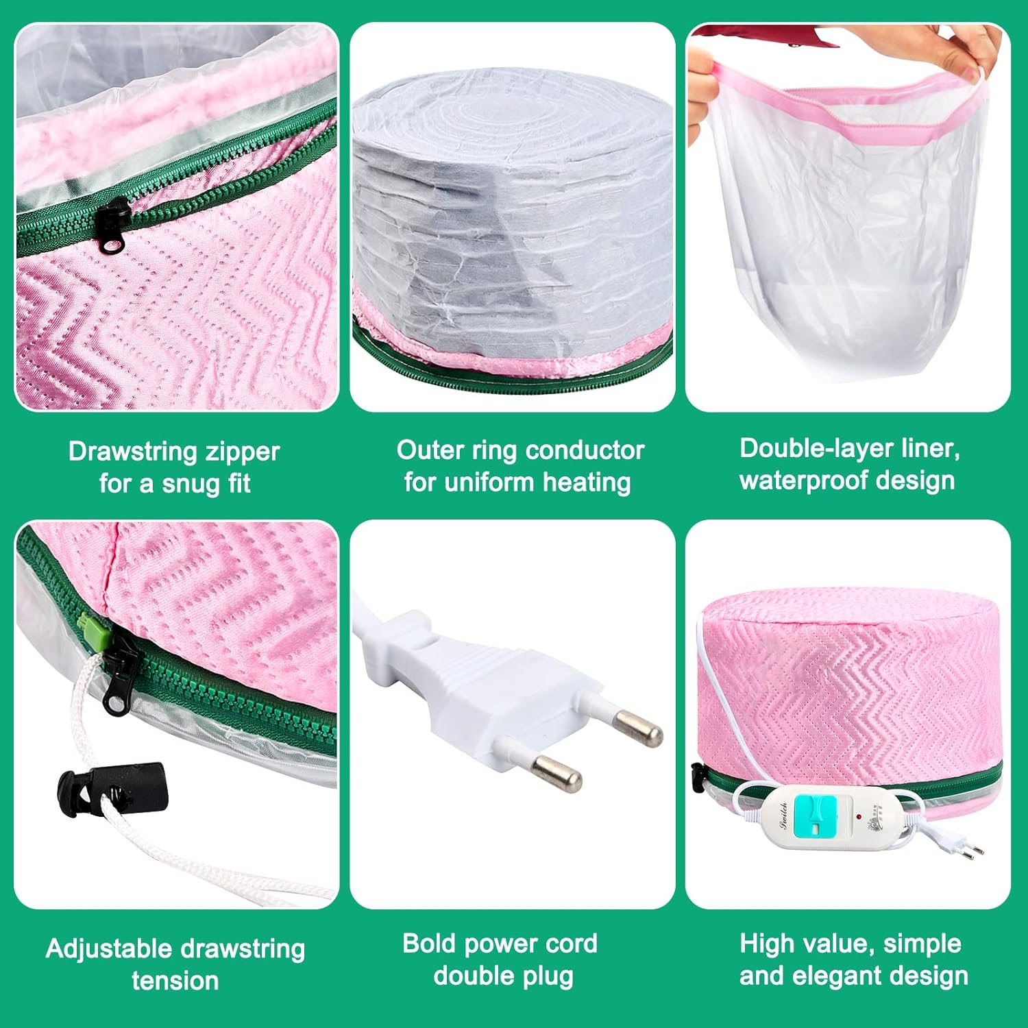 3 Levels Hat for Hair Care, Electric Heat Treatment for Hair, Thermal Hair Cap, Steam Treatment Hair Cap for Home Thermal Hair image number 4