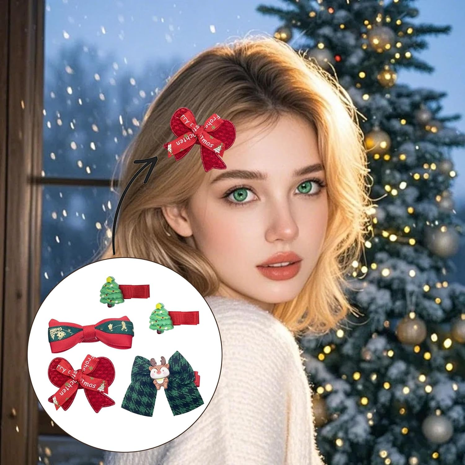 FOSDICK Pack of 15 Christmas Hair Clips Christmas Cartoon Hair Clip Christmas Hair Accessories Christmas Hair Accessories Christmas Hair Clips Gifts for Girls Children image number 1