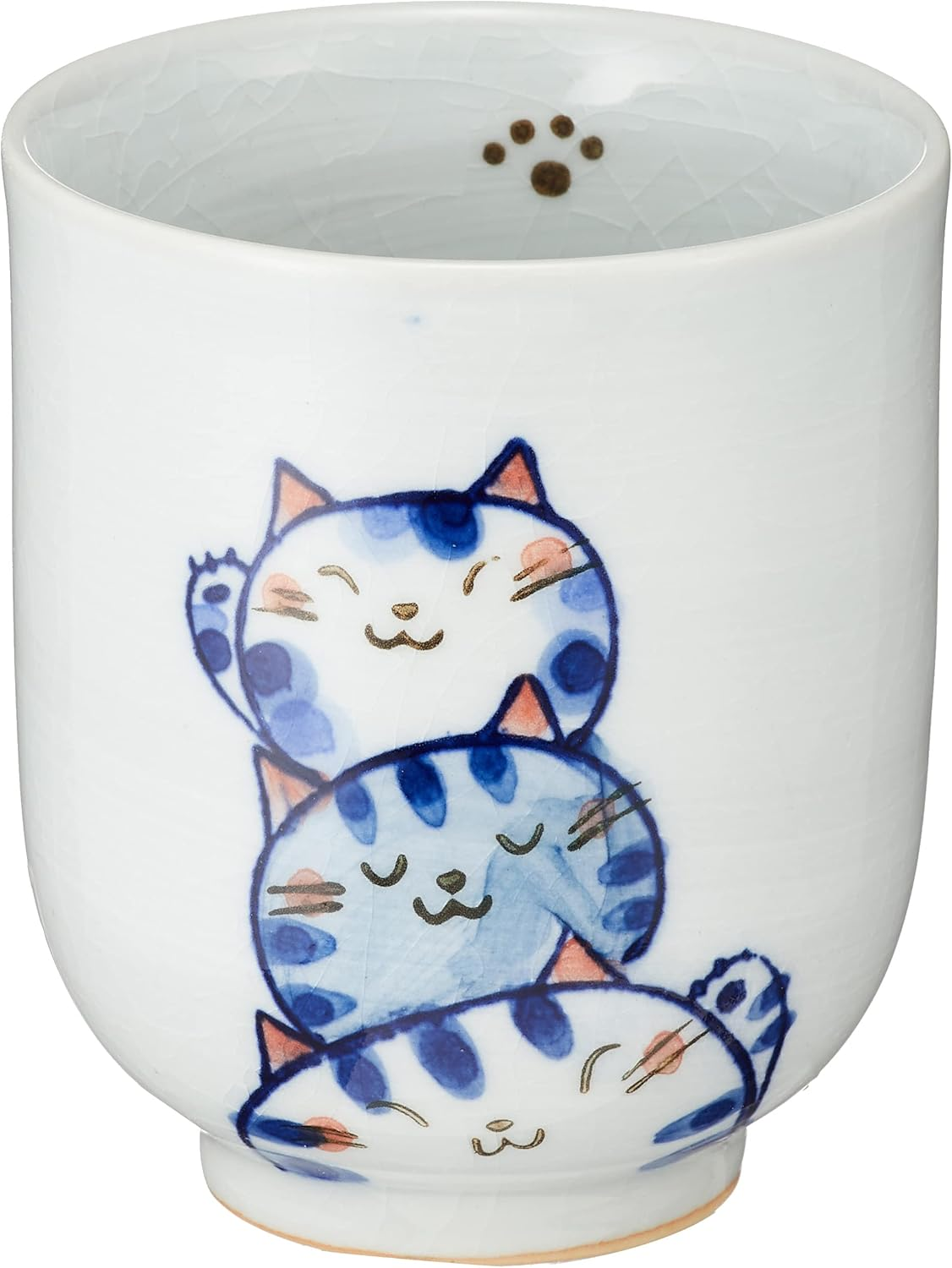 Seto Ware 091-0028 Yumekobo Trio the Nyan Teacup Cup, Large, Approx. 7.1 Fl Oz (210 Ml), Blue, Made in Japan image number 2