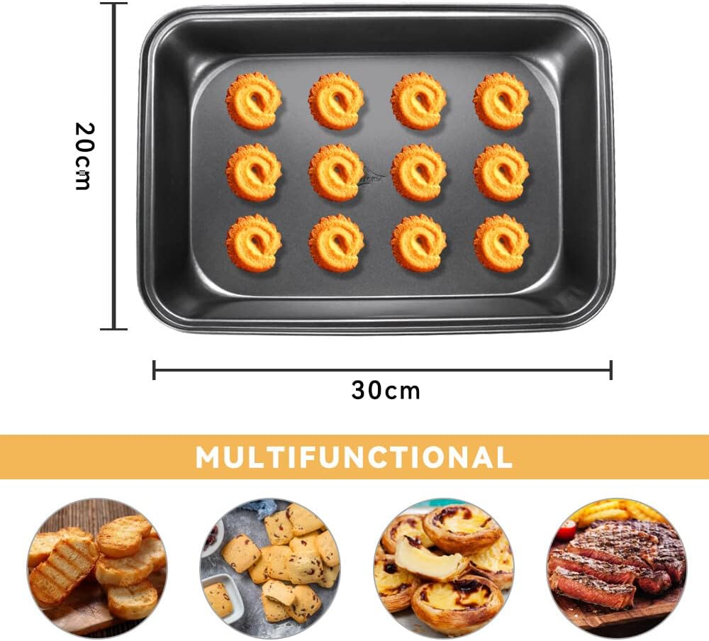 Kytpyi Rectangular Non-Stick Baking Mould, 30 X 20 X 5 Cm, Carbon Steel, High Sides, for Baking & Grilling image number 3