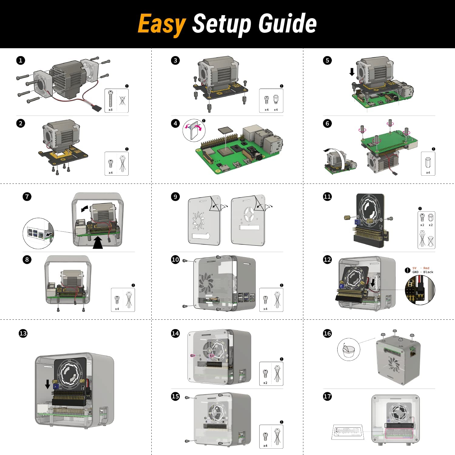 Electrocookie Raspberry Pi 4 Case, Aluminum Mini Tower Case with Dual Power Cooler and Color Changing Ambient Light (Matte Black) image number 2