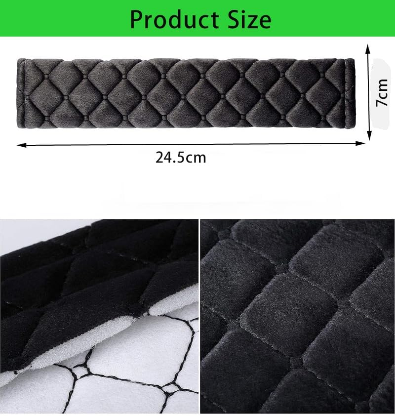 4 Pack Seat Belt Cover Extra Long Seat Belt Pads for Car Soft Comfort Shoulder Strap Covers Harness Pads Helps Protect Your Neck and Shoulder(24.5Cm,Black) image number 1