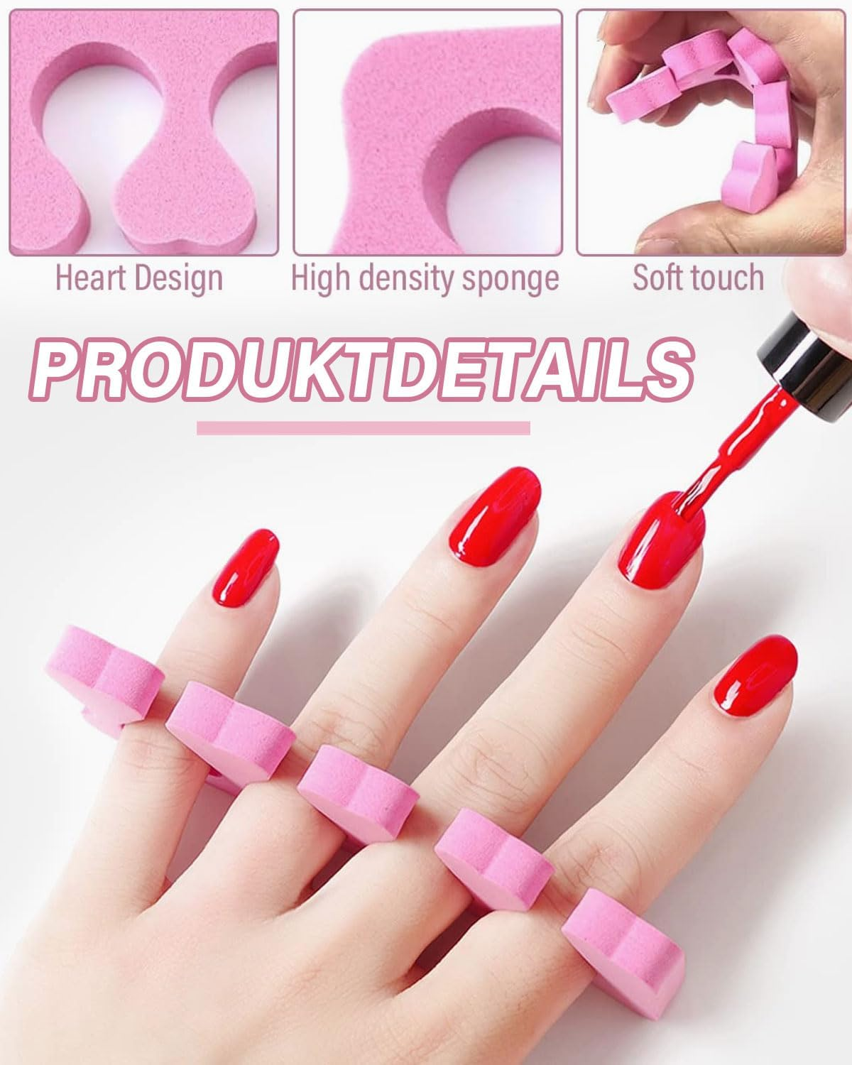 FUGLUS Toe Separator 30 Pieces, Toe Separator & Finger Divider Set with Spacer for Pedicure and Manicure, Toenail Divider Separator Tool (Purple, Pink, Blue) image number 4