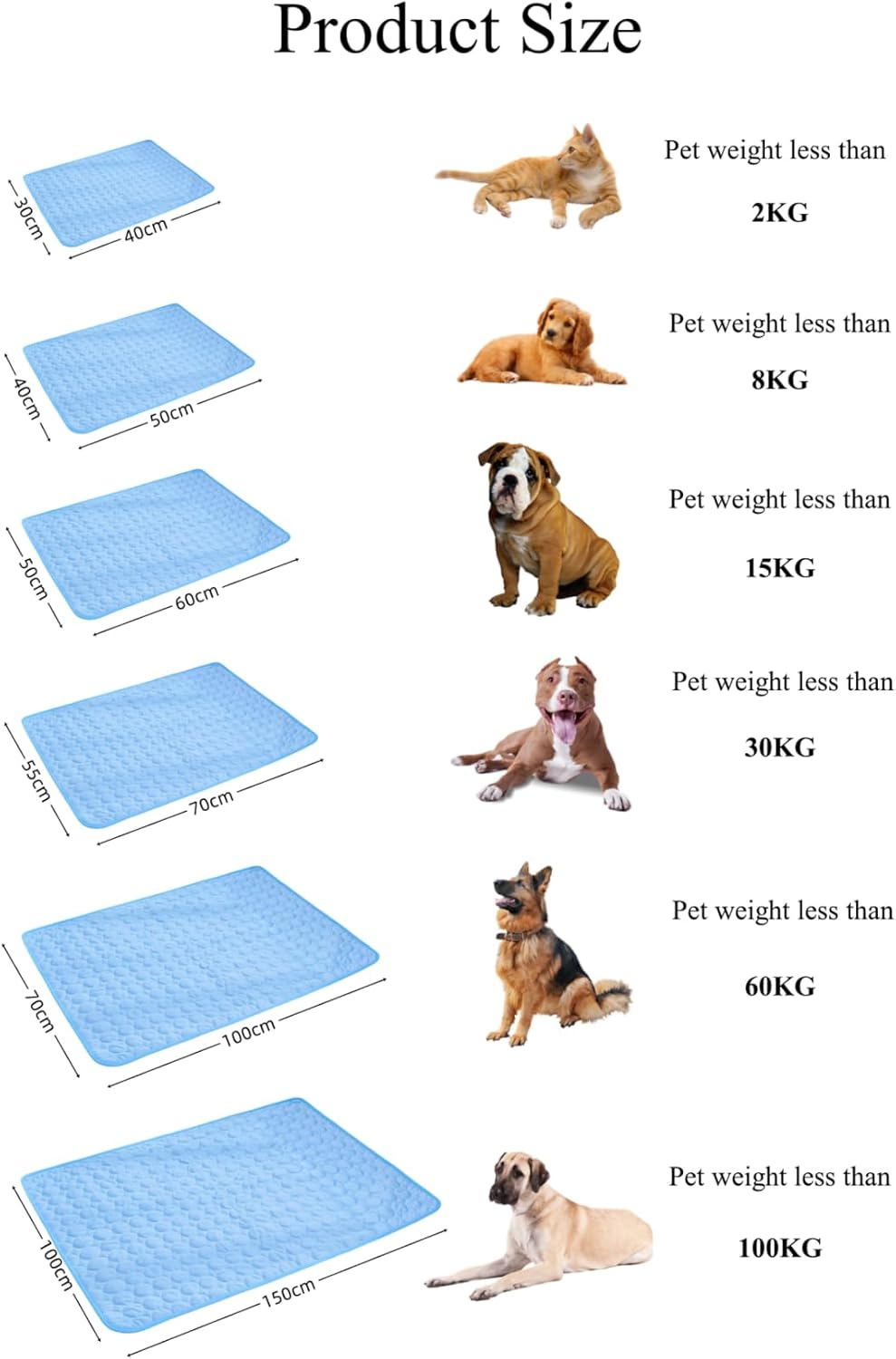 LEZUAN Cooling Mat Dogs, Self-Cooling Dog Mat, Cooling Blanket Cats, Non-Toxic Cooling Pad for Pets, Washable Dog Cold Mat for Indoor, Outdoor and Car (Blue, 55 X 70 Cm) image number 7