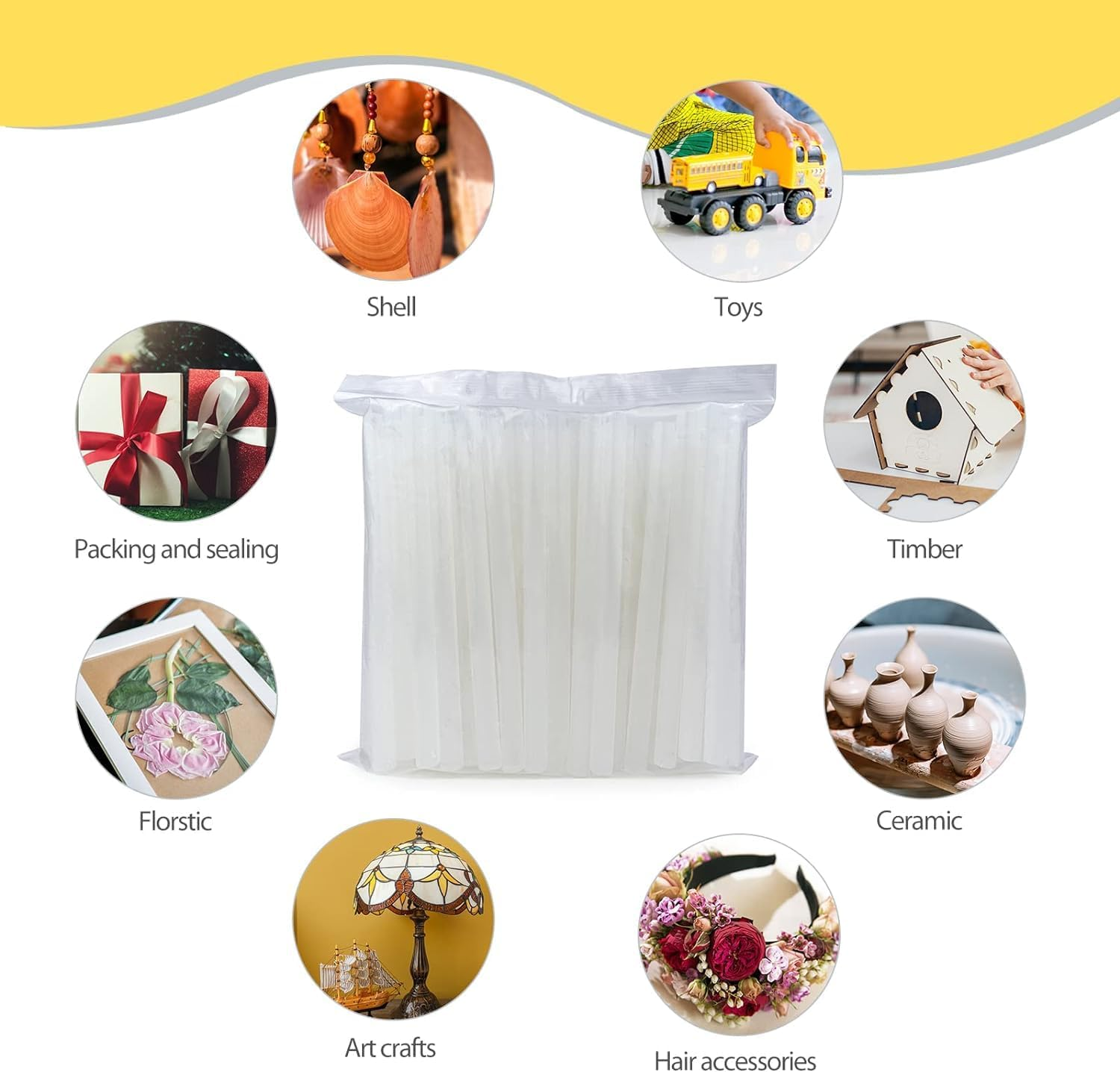 THJOPOKEEL 110 Hot Glue Gun Sticks Size 10.16 Cm Long X 0.72 Cm Diameter Clear Hot Melt Glue Sticks Suitable for Manual, DIY and Home Repairs