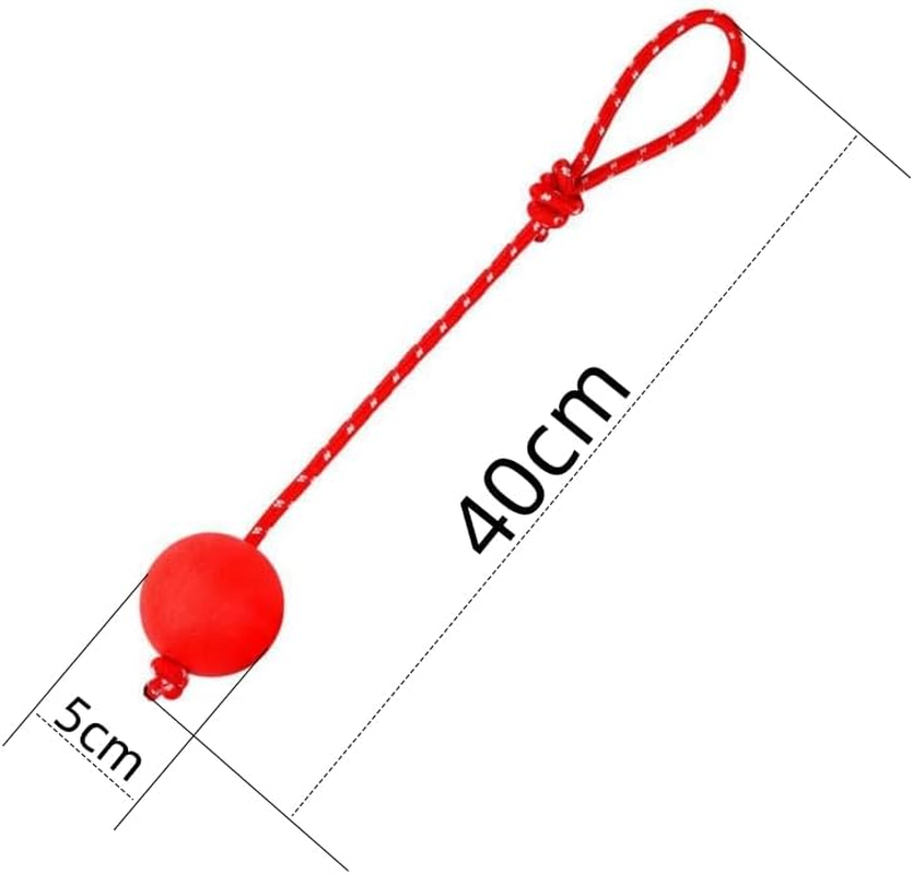 Changyeah Pack of 3 Elastic Dog Toy Ball with Rope, with Cord, Natural Rubber Dog Ball, Soft and Elastic Dog Balls, Throwing Ball with Rope for Large and Small Dogs