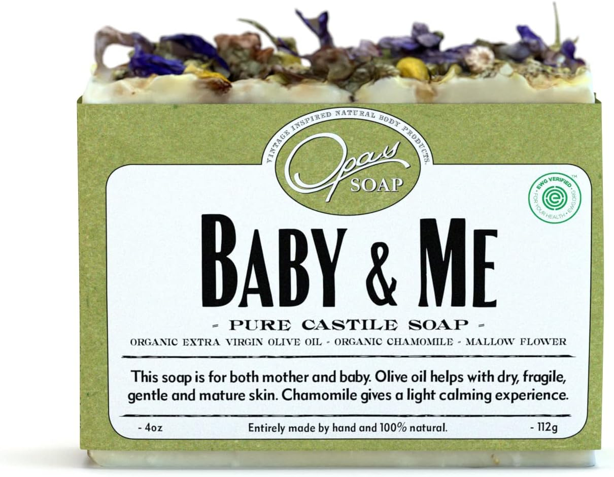 Opas Soap - 100% Natural Baby & Me Fragrance Free Castile Olive Organic Oil Soap with Chamomile image number 2