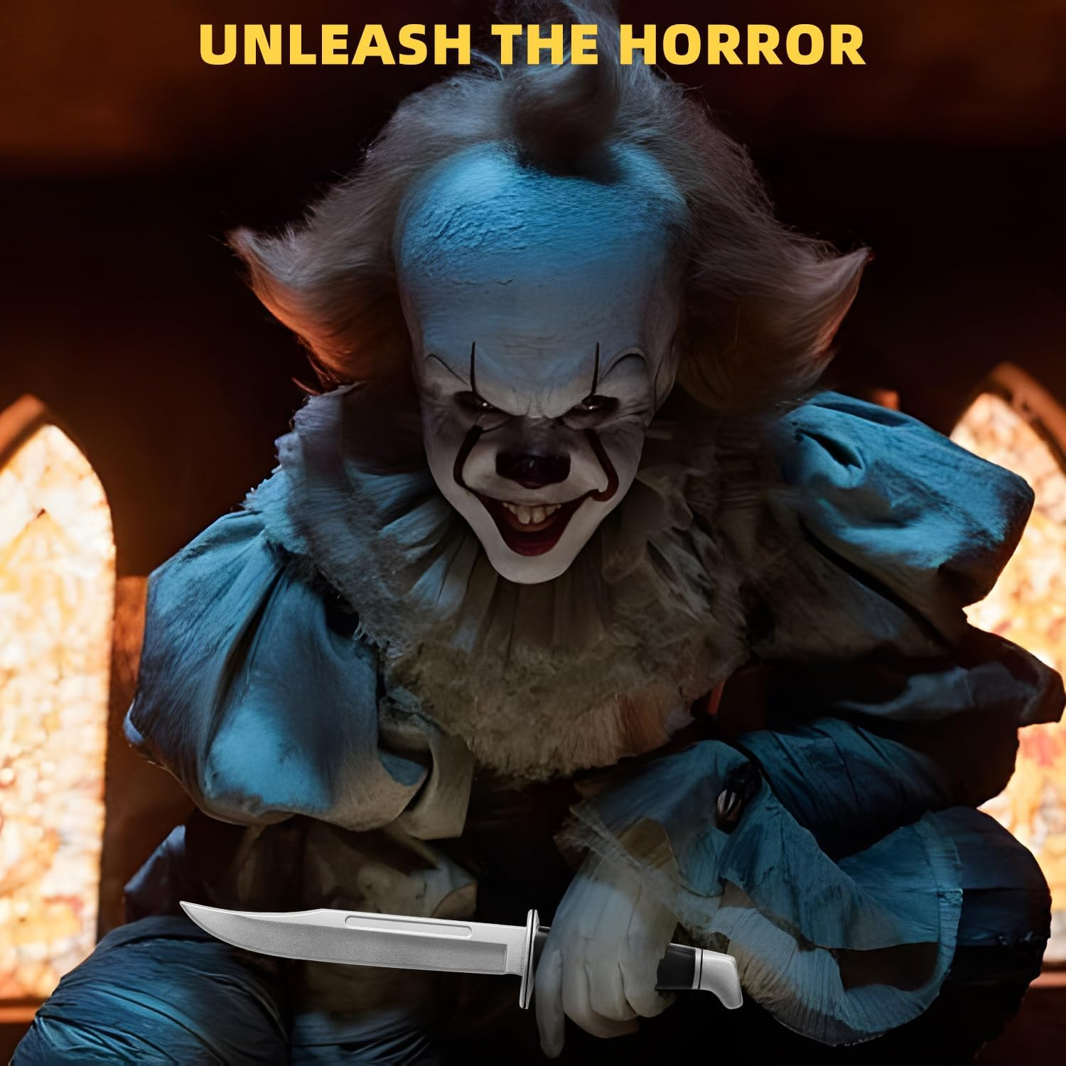 Inin 13.5" Halloween Fake Rubber Knife,Safe Cosplay & Martial Arts Practice Prop,Ideal Halloween Costume Knife Decor. Black image number 3