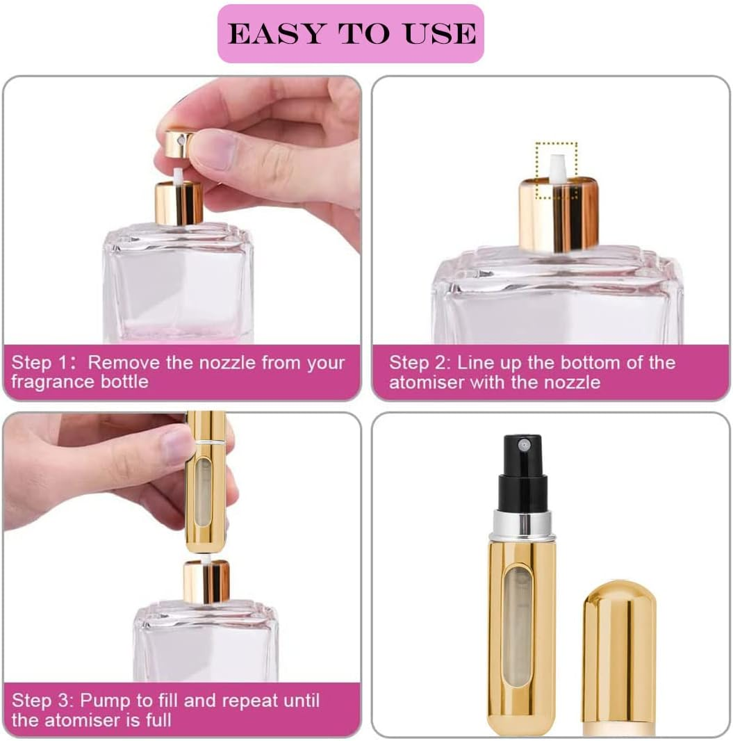 1PCS Perfume Atomiser Bottles 5Ml Refillable Spray Bottle,Mini Portable Perfume Travel Atomizer image number 4