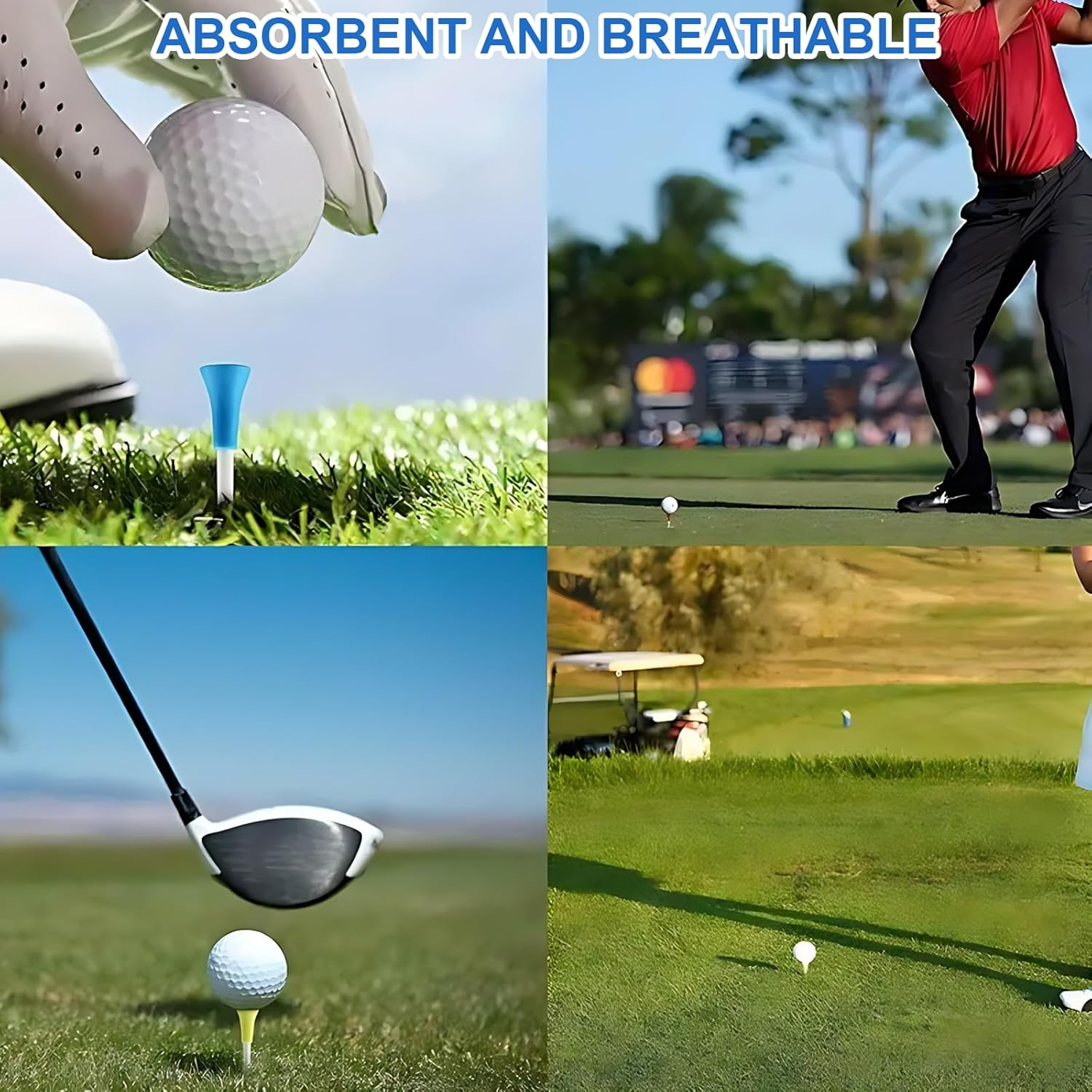 50-Pack Rubber Cushion Top Golf Tees Unbreakable Plastic Golf Tees in Mixed Colors Durable Golf Training Accessories for Men & Women Golfers image number 3