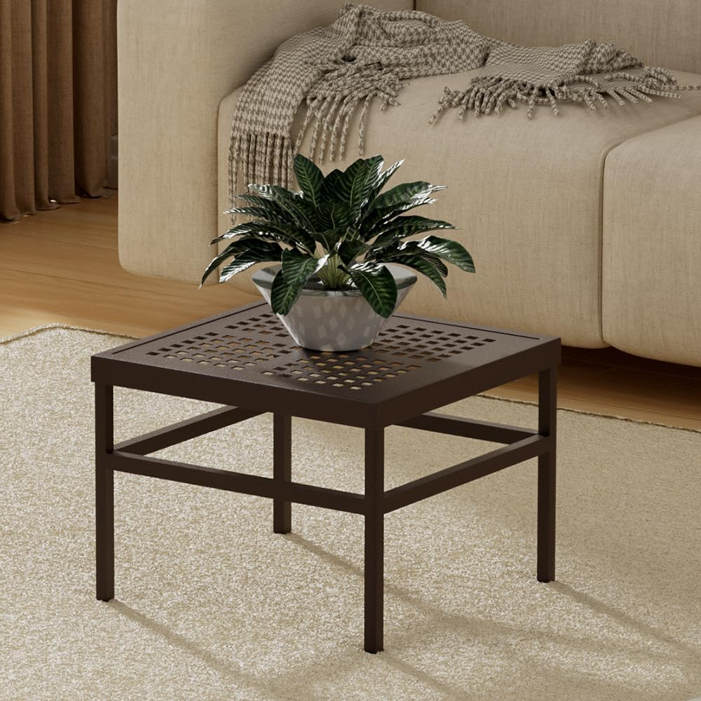 Plant Stand Indoor Outdoor, Heavy Duty Metal Plant Pot Stand Shelf,Rust Proof Aluminum Plant Holder Rack for Patio, Garden, Living Room,Brown image number 3