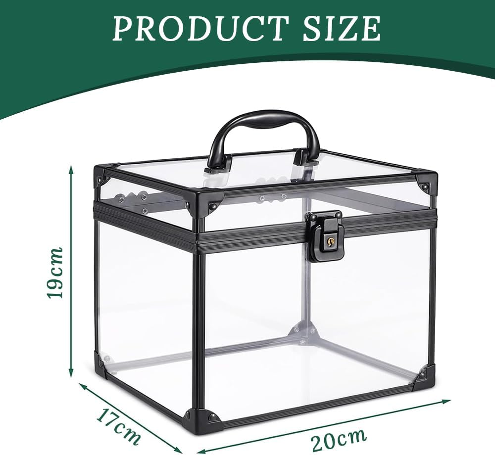 Clear Crown Case, Acrylic Toiletry Organizer Box, Upgraded Large Clear Makeup Train Case, Lockable Crown Travel Box, for Pageants, Vanity, Bathroom, Living Room, Craft Toys image number 5