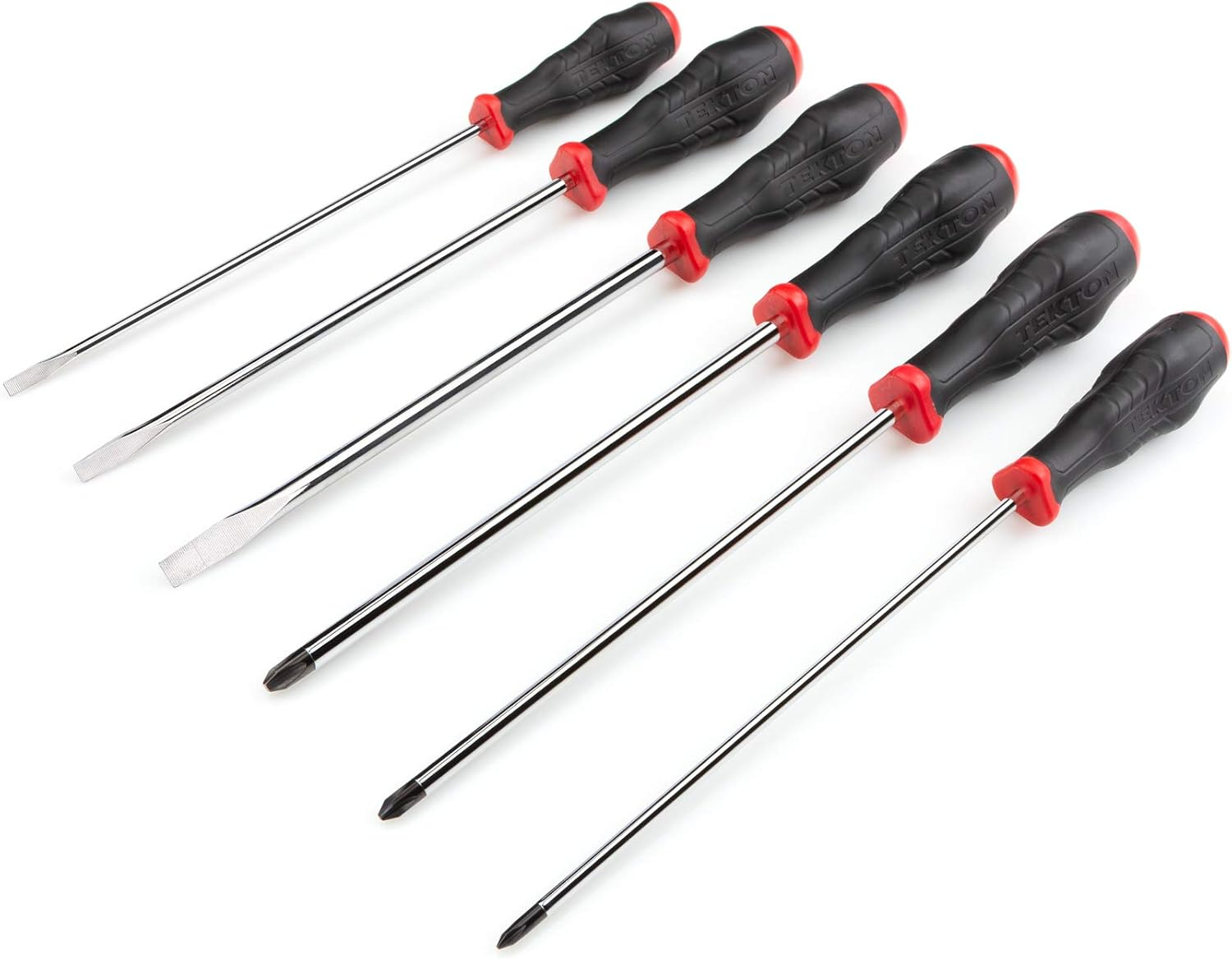 TEKTON High-Torque Screwdriver Set, 6-Piece (#1-#3, 3/16-5/16 In.) | DRV43012 | Made in USA