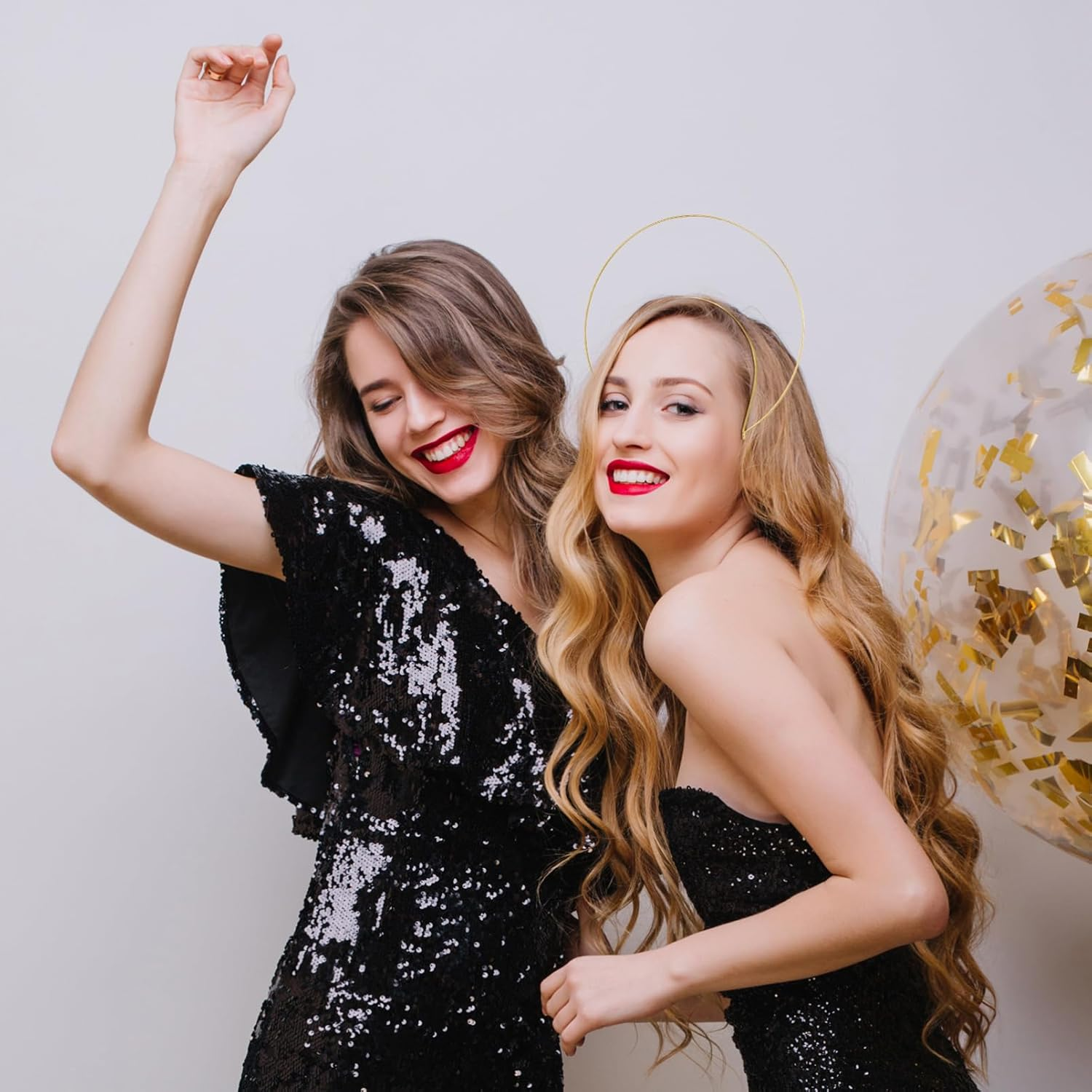 SHINEOFI Gold Halos Crown Headband &ndash; Angel Hair Hoop Tiara for Women, Metal Costume Headpiece for Party, Cosplay, Festival, Halloween & DIY Crafts image number 5