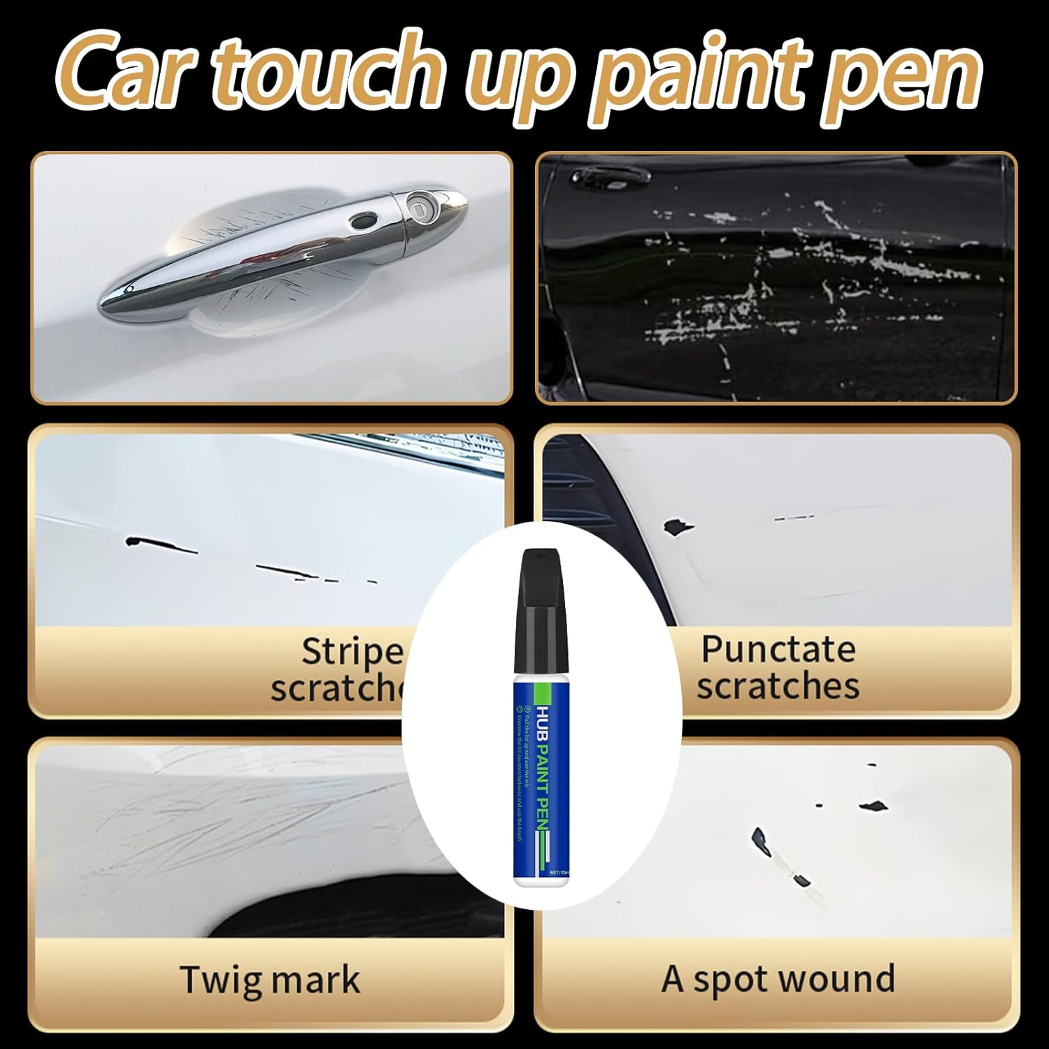 Car Paint Touch up | Paint Pen for Car | Quick-Dry Scratch Repair Filler Precise for Metal Leather Furniture Wood image number 5