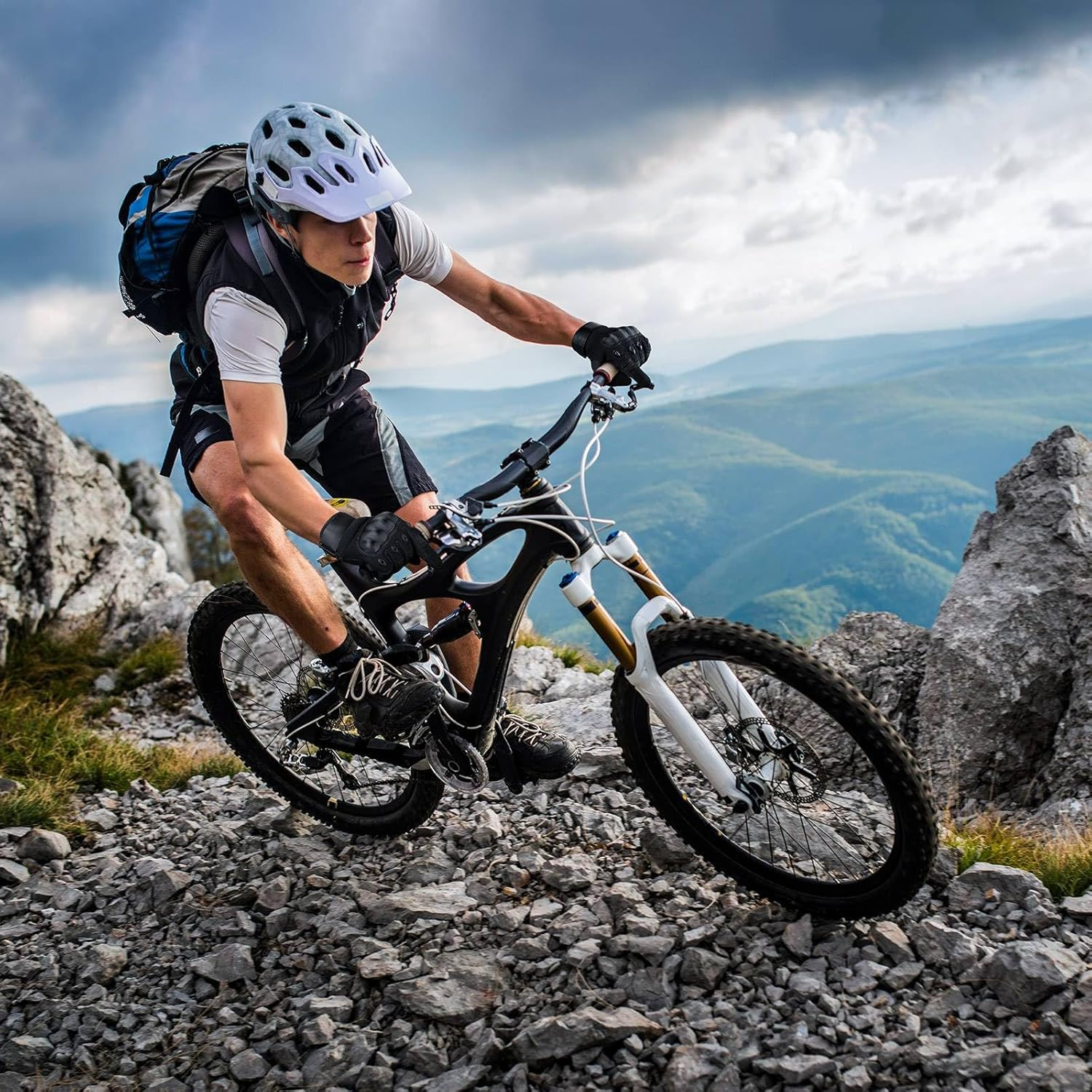 LOKZEER Motorcycle Gloves for Men Women: Touchscreen Gloves for Texting, Cycling Gloves with Non-Slip Palm Breathable Holes for Motorbike, ATV, MTB, Motocross image number 5