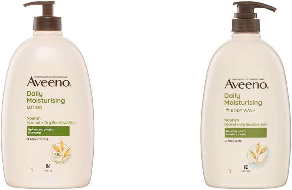 Aveeno Daily Moisturising Lotion and Body Wash 1L Bundle image number 3