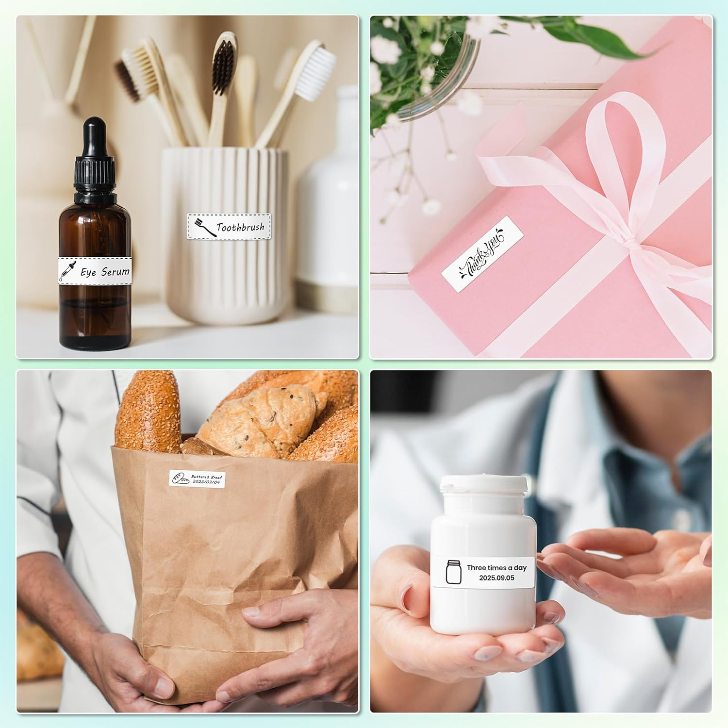 3 Rolls Thermal Label Maker Tape 12 X 40 Mm White Self-Adhesive Stickers Paper Vinyl Decals Waterproof Name Tag for Home Office School 480 PCS image number 6