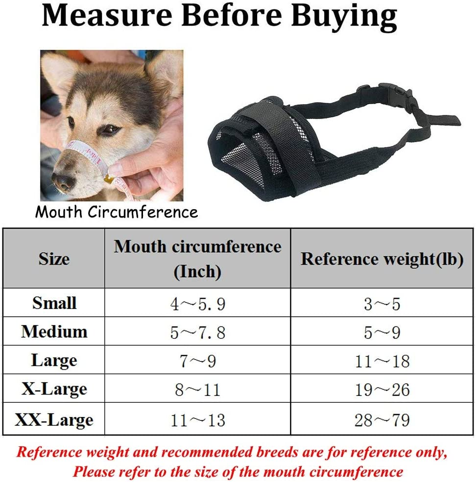 Muzzle for Dogs - Adjustable Soft Dog Muzzle for Small Medium Large Dog, Air Mesh Training Dog Muzzles for Biting Barking Chewing - Breathable Mesh & Soft Flannel Protects Dog Mouth Cover image number 4