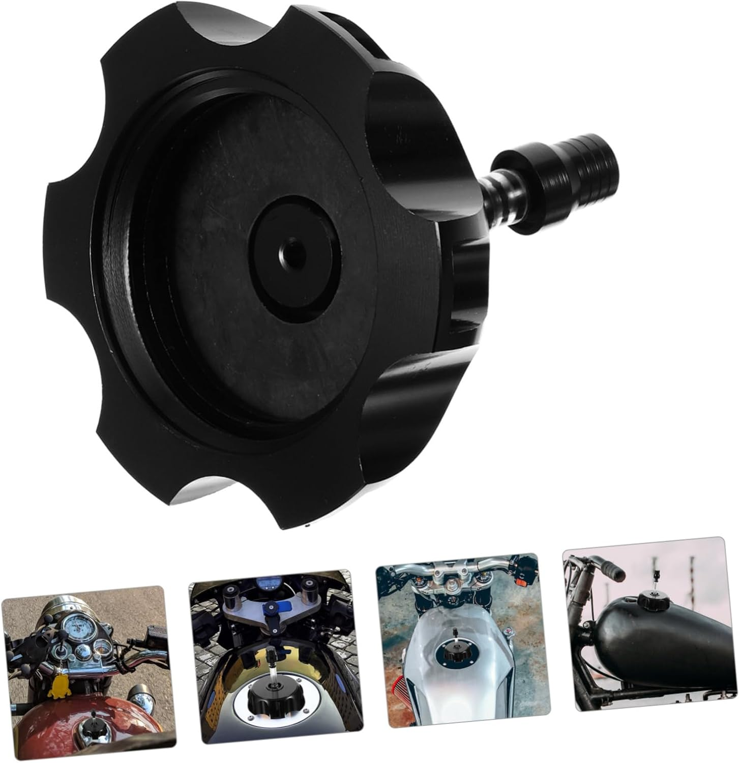 GRIRIW Aluminum Motorcycle Fuel Tank Cap Hexagonal Lid Cover for Motorbike Accessories