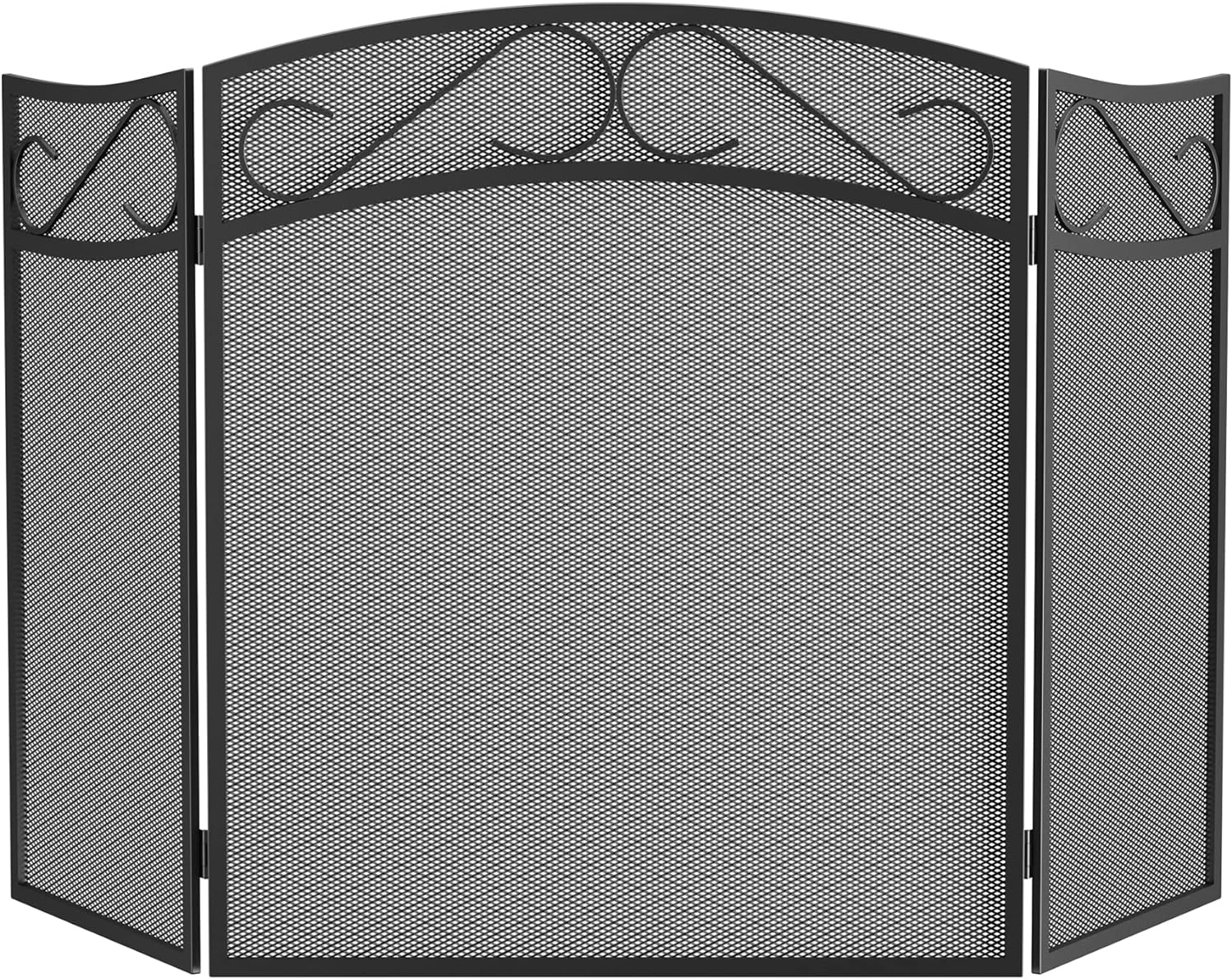 Fire Beauty 3 Panel Iron Fireplace Screen - Black(31In. X 51In.)