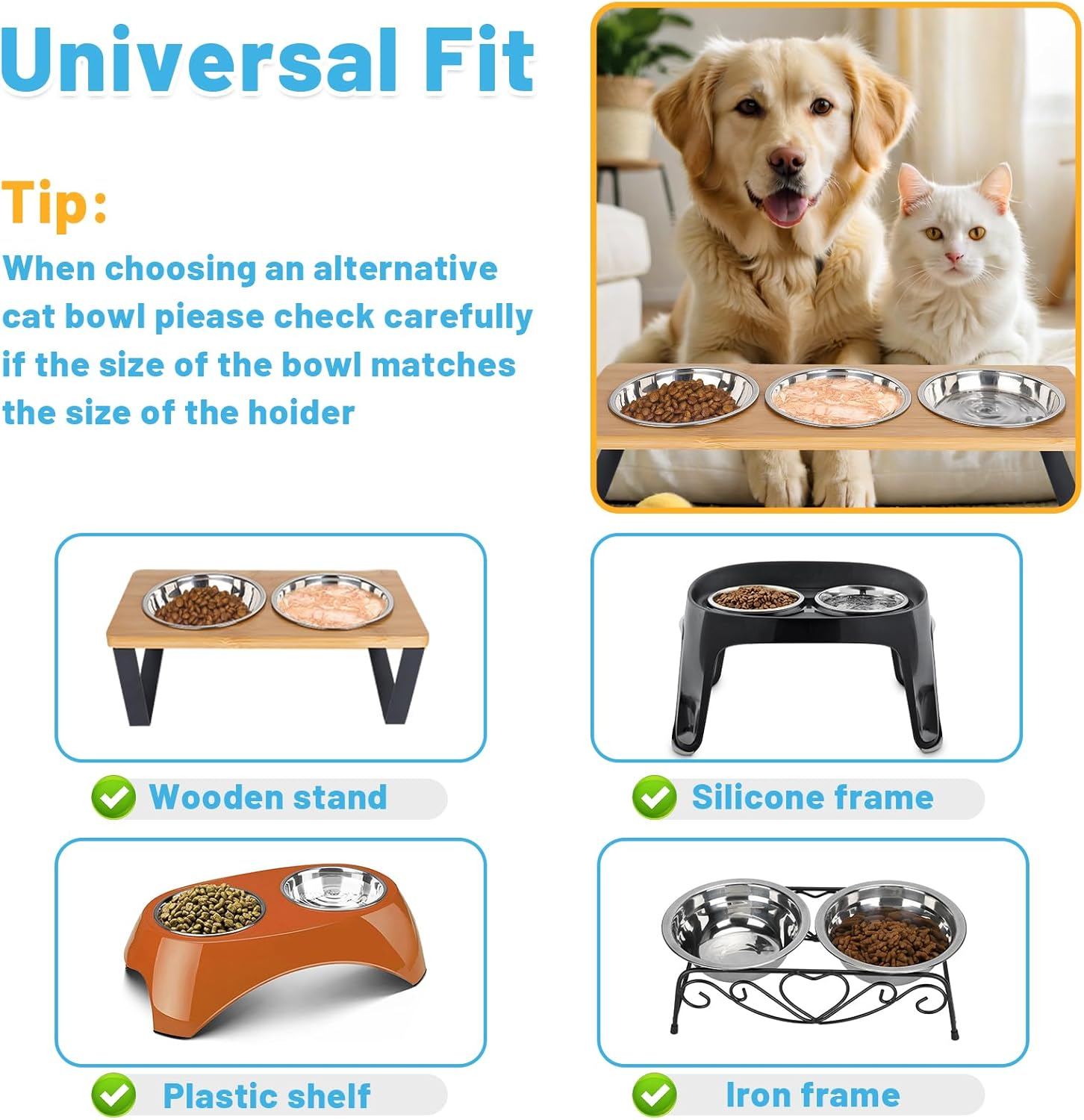 Elzle Stainless Steel Cat Bowls, 3 Pieces Metal Cat Bowl, Cat Bowl 5.5 Inch, Dishwasher Safe, Suitable for Cats, Small Animals with Short Nose image number 6