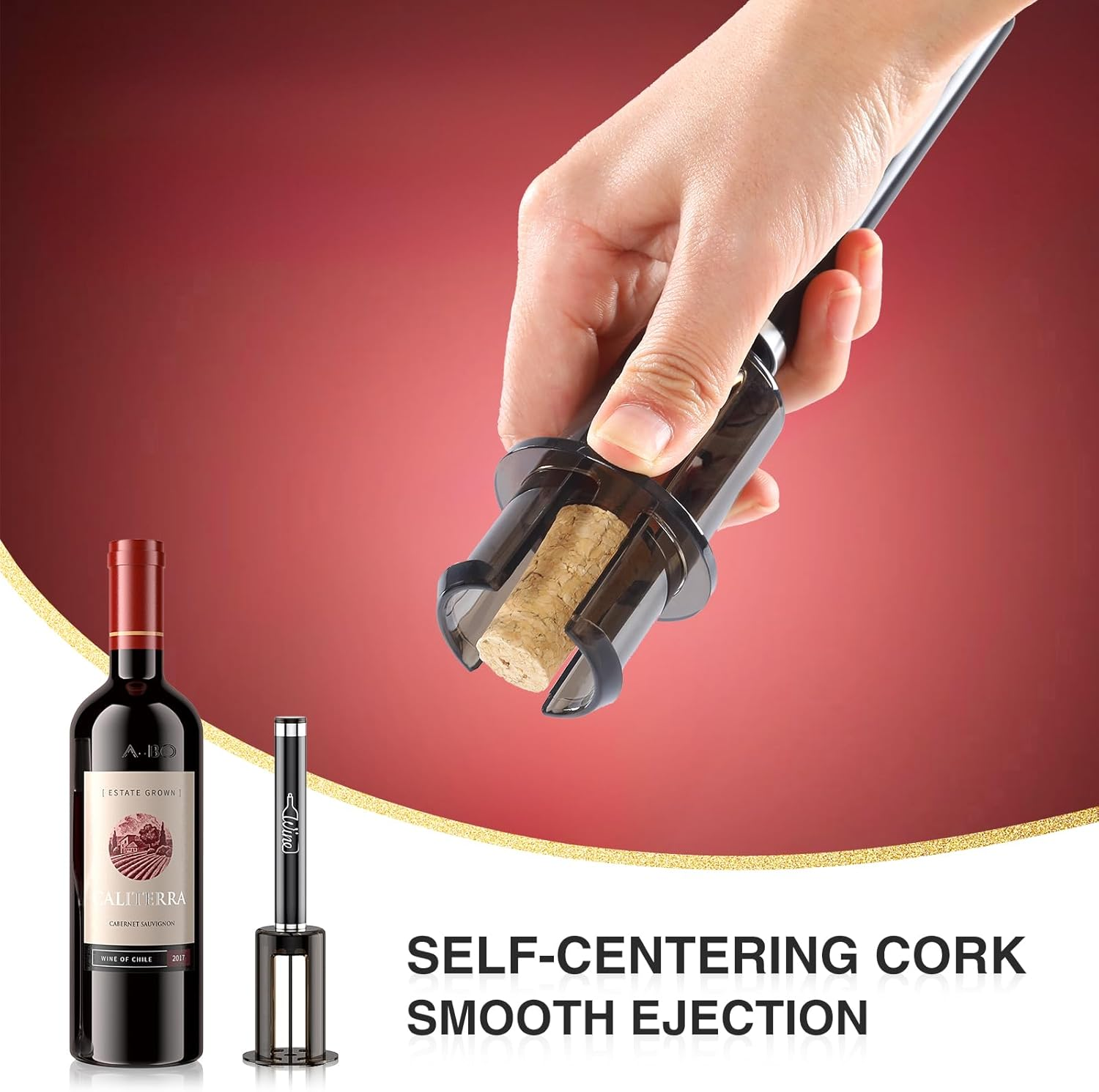 Marchpower Air Pressure Pump Wine Bottle Opener for Removing Cork, Professional Handheld Portable, 7S Quick Opening for Home Gift Party Valentine'S Day, No Damage Cork, Effortless, Silver image number 6
