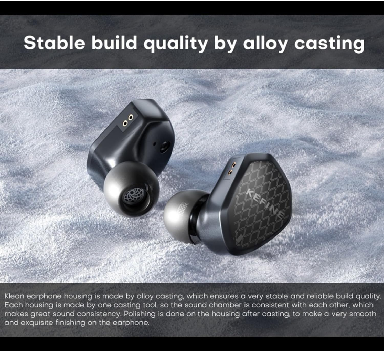 Hifigo Kefine Klean High-Fidelity Earphones, 10Mm DLC Dynamic Driver IEM Earbuds with Interchangeable Nozzles and Dual-Cavity Structure (Klean) image number 5