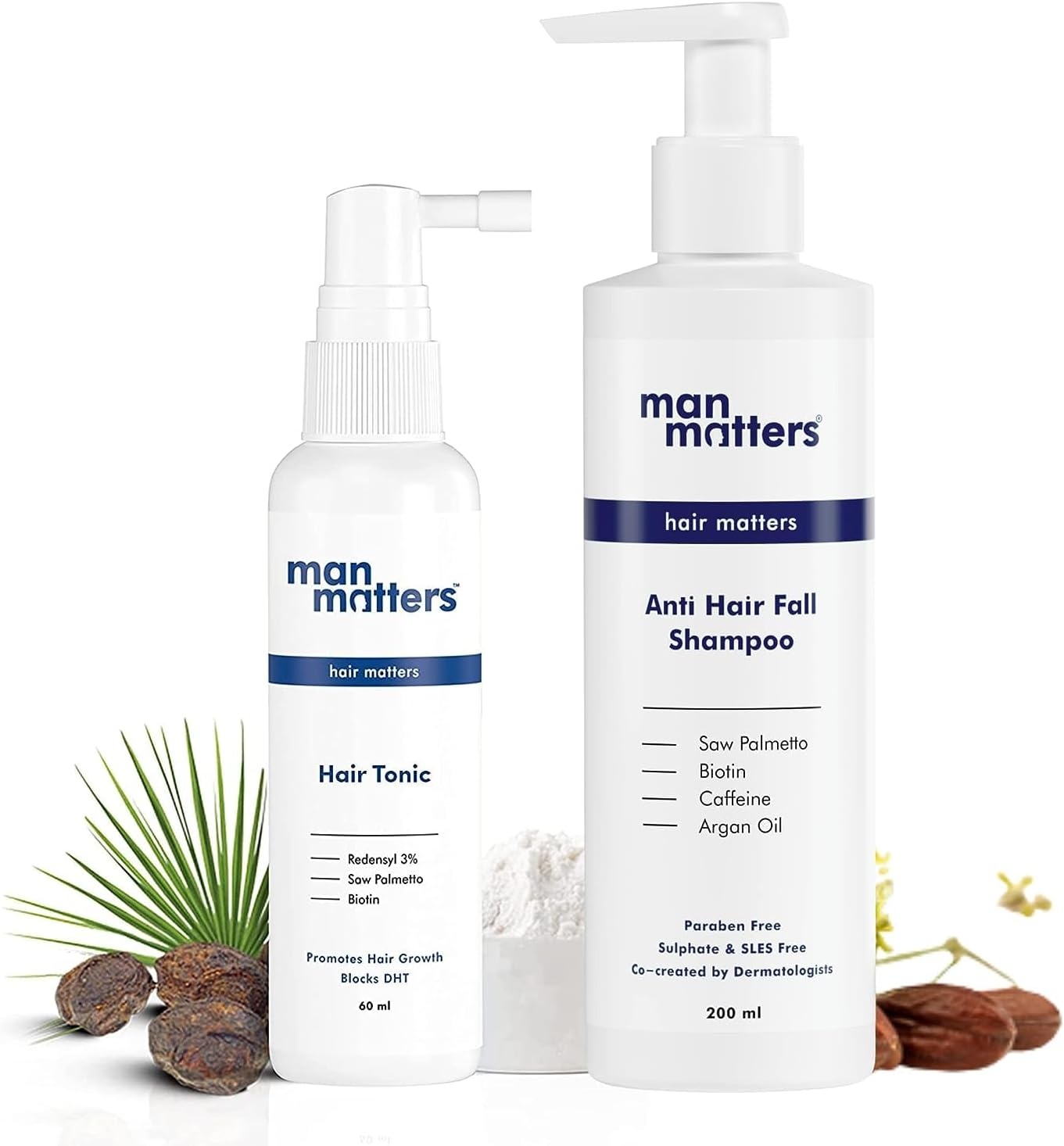 Green Velly Man Matterrs Hair Tonic 60Ml and anti Hair Fall Shampoo 200Ml | DHT Blocker | Prevents Hair Fall & Strengthens Hair | Paraben & SLS Free image number 1