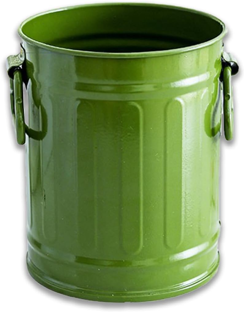 Fkereg Pencil Holder for Desk, Metal Barrel Pen Cup Holder for Desk with Handles, Cute Makeup Brushes Holder, Marker Holder Organizer Storage for Office Classroom Desktop Home (Pink)