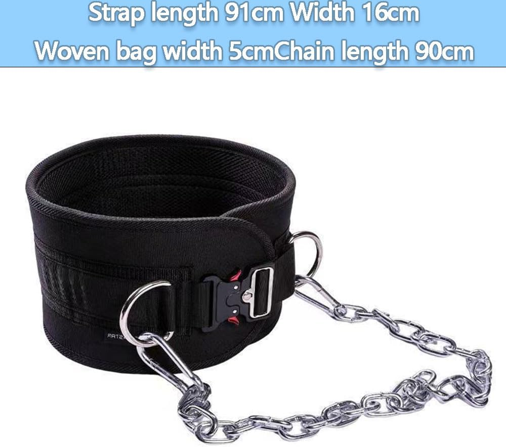 Dipping Belt with Chain for Weightlifting &ndash; Waist Support Belt for Fitness, Bodybuilding, Powerlifting, Squats, Gym Workout