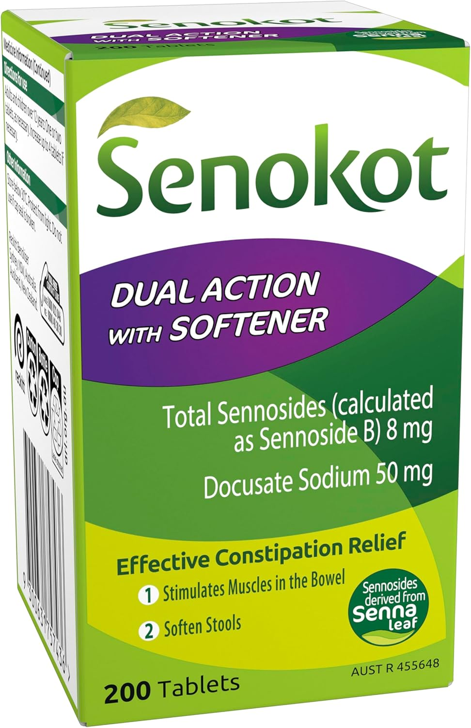 Senokot Dual Action with Softener for Effective Constipation Relief 200 Pack image number 1