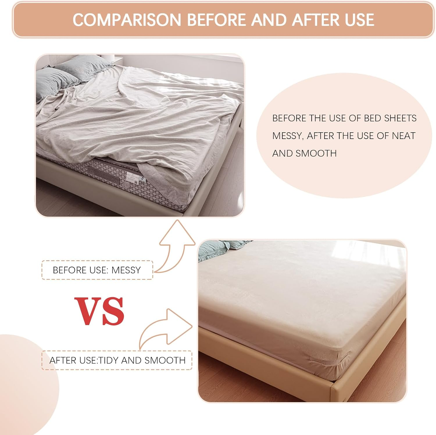 4Pcs Bed Sheet Holders for King/Queen/Double/Single Mattresses - Non-Slip Fitted Corner Grippers, No-Pin Invisible Clips, Stay-Put Bedding System, Mattress Protector Fasteners image number 5