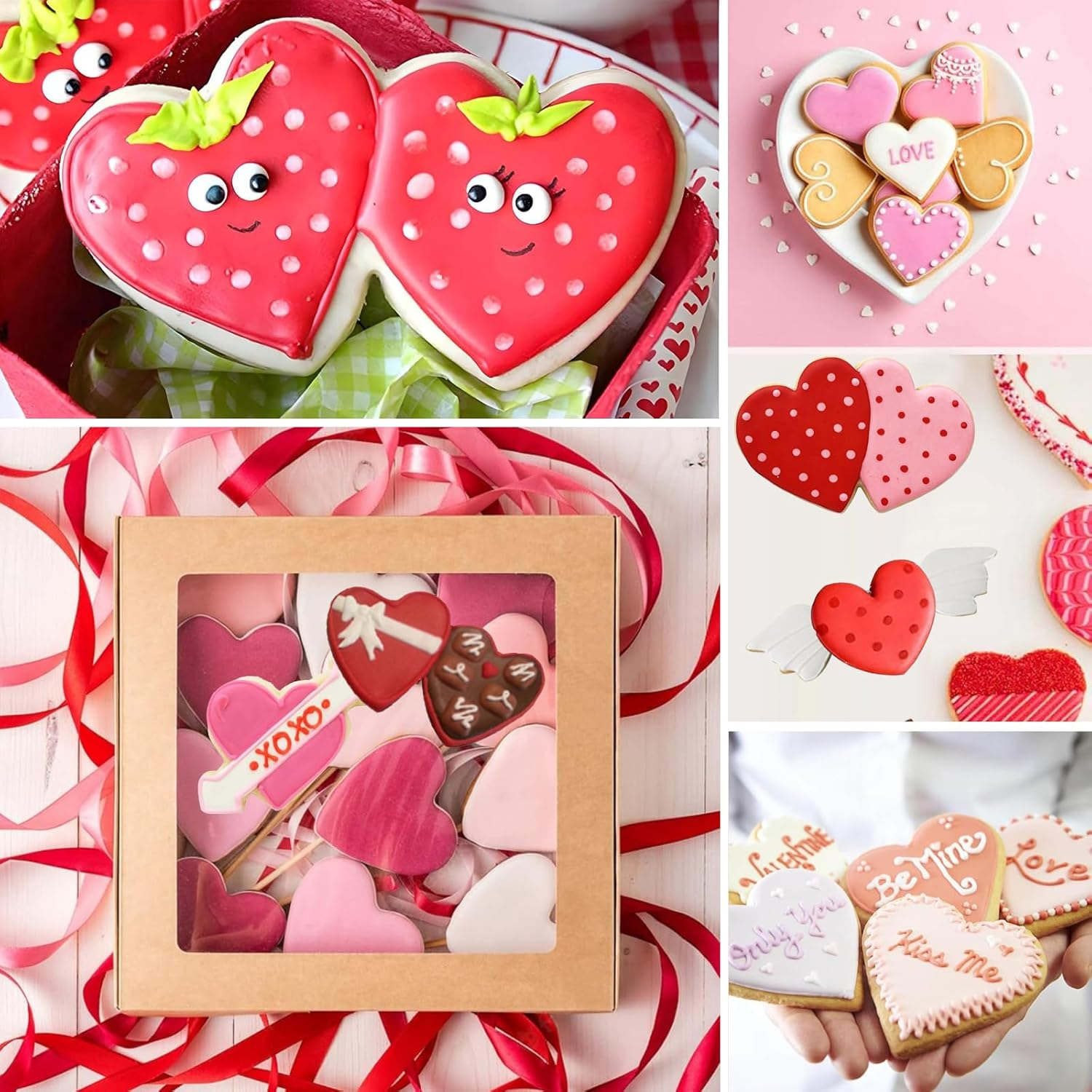 YQQZQ 7Pcs Stainless Steel Cookie Biscuit DIY Mold,Different Heart Cutter Baking Mould,Idea Snacks Mold for Valentine'S Day,Wedding and Anniversary Day Party image number 2