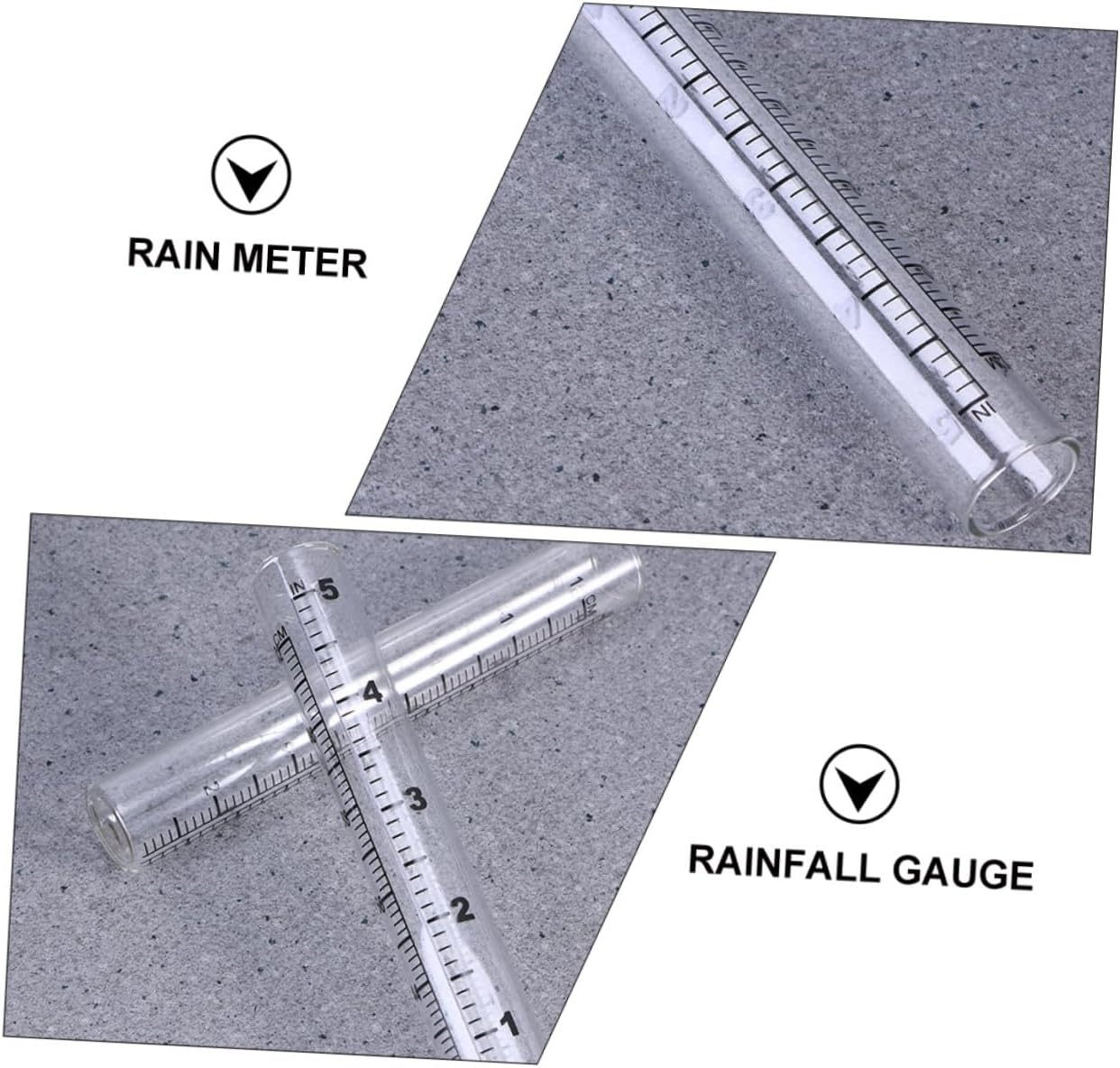 TOYANDONA 4Pcs Outdoor Rain Gauge Glass Tubes Clear Transparent Rainfall Measuring Cups with Intuitive Scale for Accurate Precipitation Measurement in Gardens and Landscapes