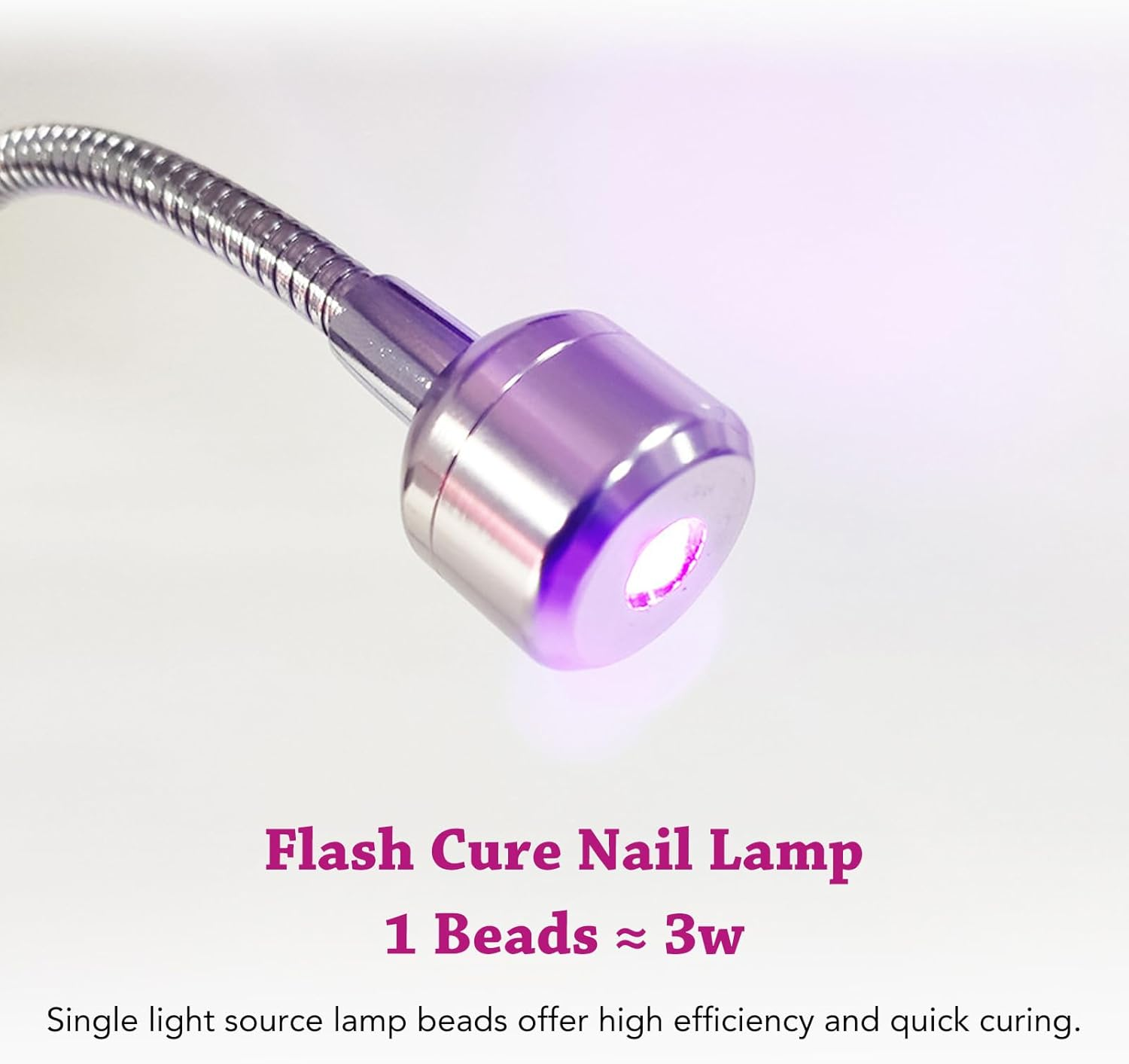 Diyeeni UV Nail Lamp, Gel X Nail Lamp Flash with Gooseneck, Portable USB Gel Dryer UV Light for Home DIY Manicure, 60S Tming, Built in 1000Mah Battery, 3W image number 1