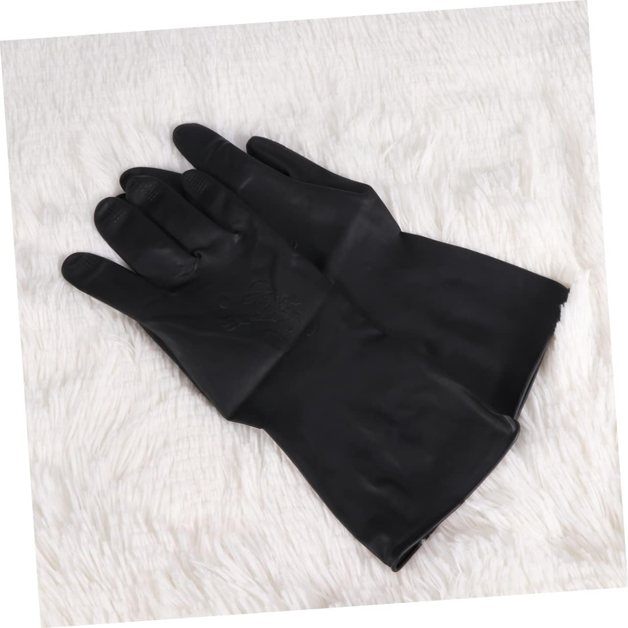 IWOWHERO 2 Pairs Hair Salon Gloves Hair Styling Gloves Accessories Hair Dyeing Gloves with Particles Hairdressing Supplies Reusable Anti-Skid Hair Color Gloves Hand Guard Shampoo image number 2