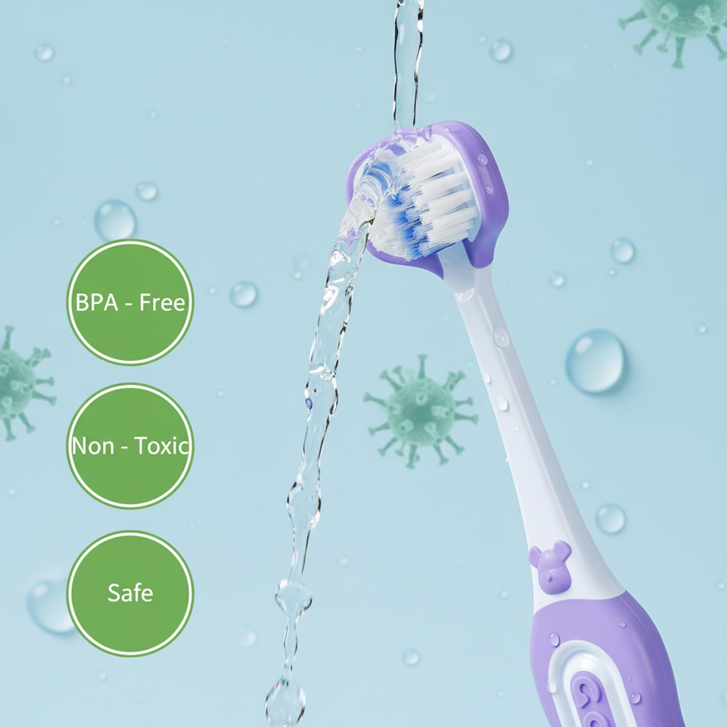 Ultra-Soft Bristles Toddler Toothbrushes for Ages 1-8, Ergonomic Non-Slip Handle, Easy to Clean, Bpa-Free, Compatible with Most Baby Brushes, 4 Pack &ndash; Ermaoo