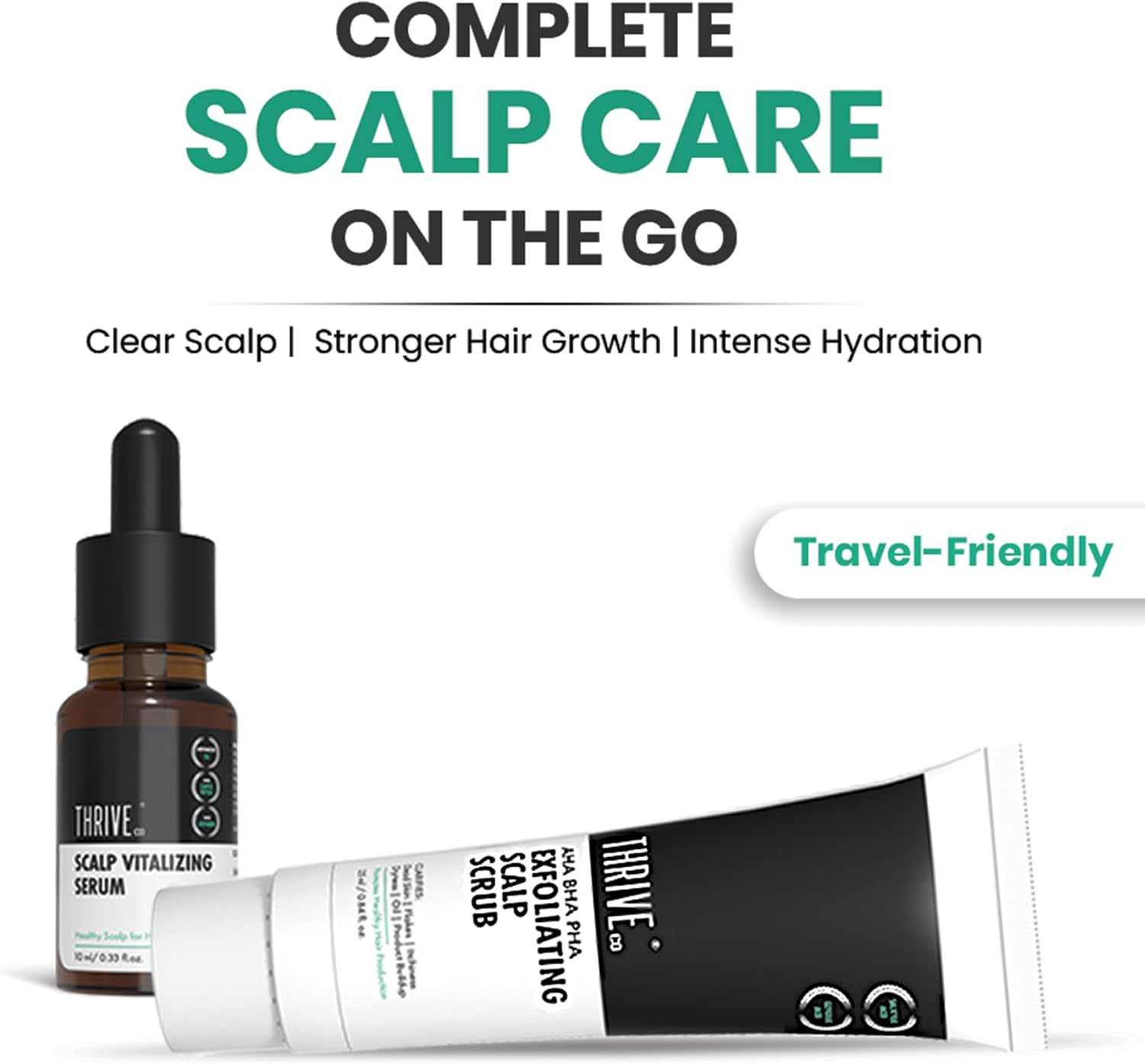 Thriveco Scalp Care Kit | AHA BHA PHA Exfoliating Scalp Scrub (25Ml) & Scalp Vitalizing Serum (10Ml) | Promotes Hair Growth, Clears Dandruff, Dead Skin, Oil & Product Buildup | Travel-Friendly image number 2