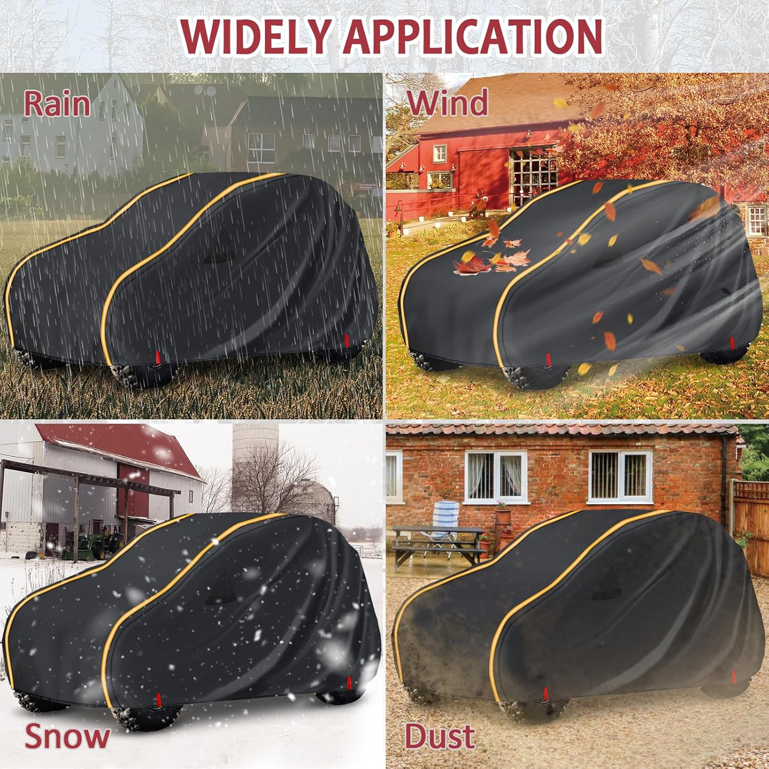 Starknightmt UTV Cover 2 Seater, Full Cover Compatible with Can Am Maverick X3 /Turbo / 900, Kawasaki, CFMOTO, RZR, Talon, SXS Heavy-Duty All Weather Protection Cover 2-3 Seater image number 4