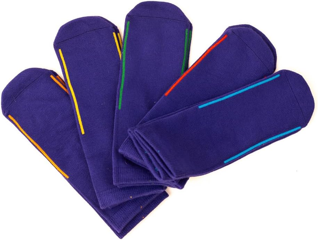 Easy-On Socks &ndash; Bamboo, Seamless Feel (Pack of 5) for Kids with Guiding Line