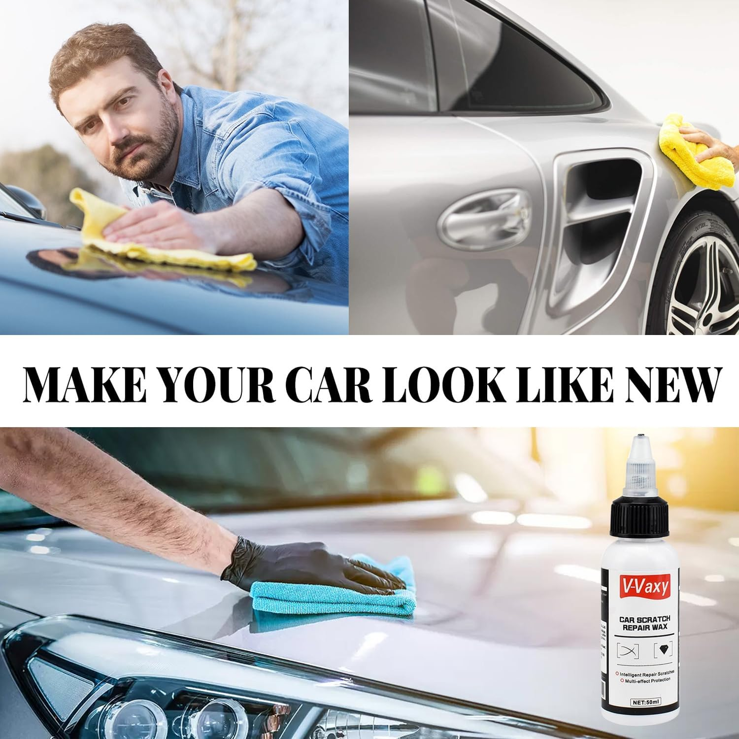 3PCS V-Vaxy Car Scratch Repair Wax, Ultimate Paint Restorer, Wax Scratch Removal Kit, V-Vaxy Shiny Cars Painting Restorer AUTO Accessory Multi-Effect Protection image number 6