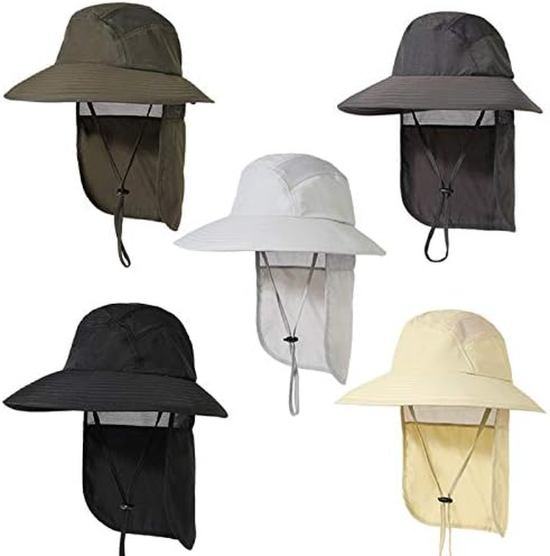 UV 50+ Sun Protection Hat for Men Women, Wide Brim Bucket Hat for Outdoor Sport & Works Fishing Hat with Neck Flap