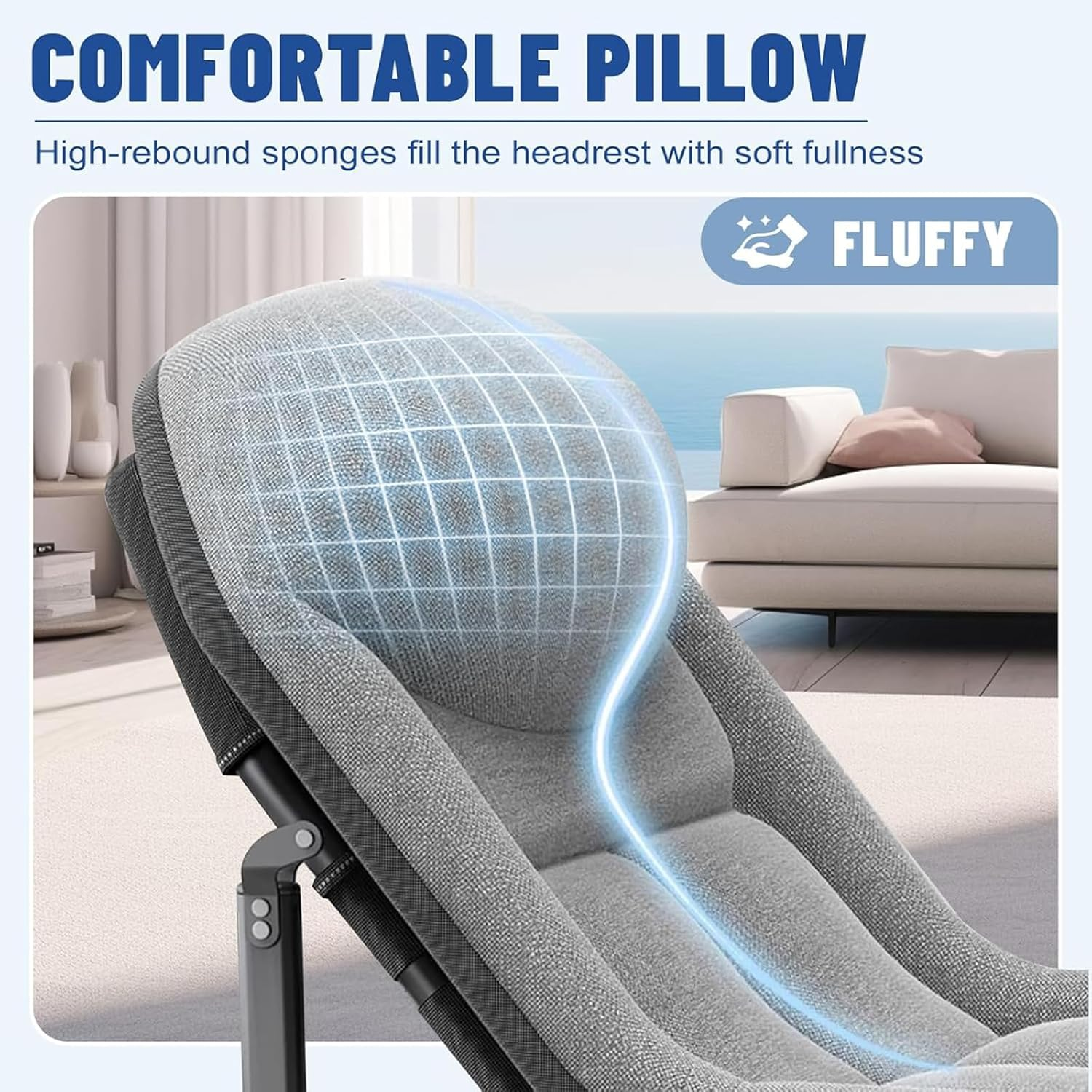 Camping Cot with Mattress for Adults, Adjustable 6-Position Folding Cot with Cushion and Pillow, Heavy Duty Outdoor Bed for Camp, Travel, Beach, Patio, Office, Home Naps, Supports 200Kg,190Cm-66Cm image number 4