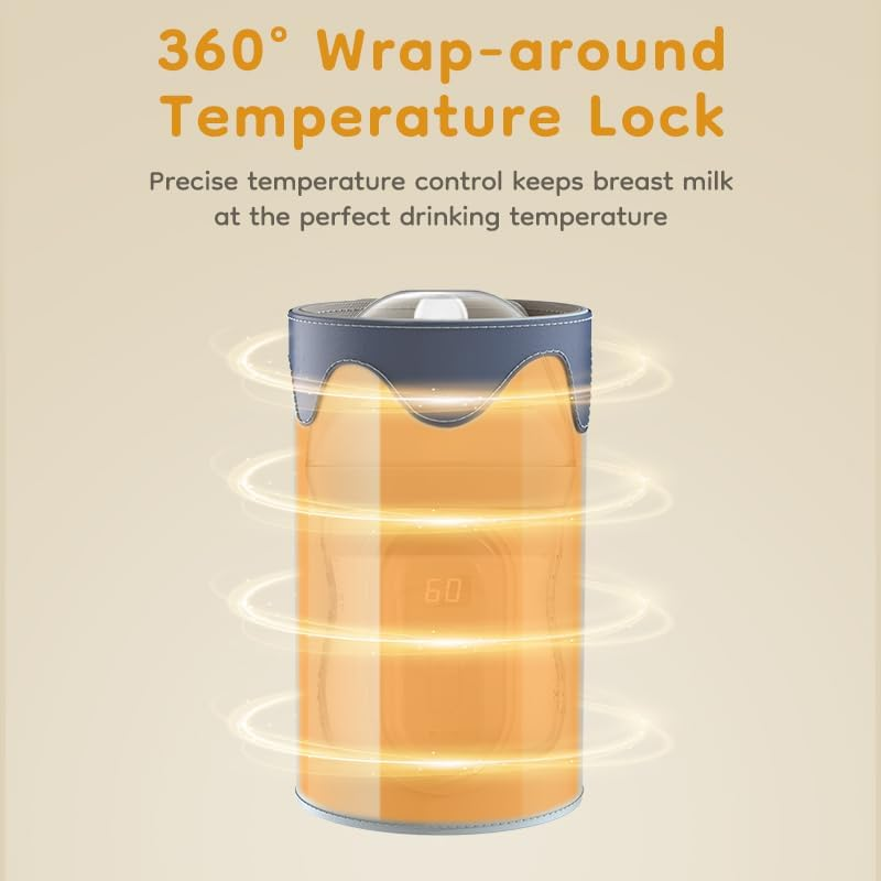 Portable Baby Bottle Warmer, USB Baby Bottle Warmer with ABS Digital Display and 25 Gear Adjustable, Fast and Accurate Milk Heating Keeper for Car, Travel, Indoor (Pink) image number 6