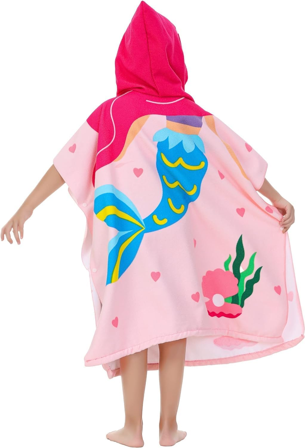 Kids Hooded Towel, Kids Bath Towel, Microfiber Bath Towel, Super Soft Robe Poncho Bathrobe, Swimming Beach Holiday Water Playing Pool Bath Cover Ups for 1 to 6 Years Toddler Boys Girls image number 3