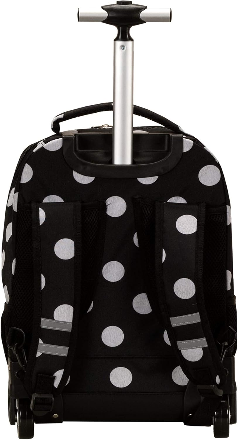 Rockland Single Handle Rolling Backpack, Black Dot, 19-Inch, Single Handle Rolling Backpack - Blackdot image number 2